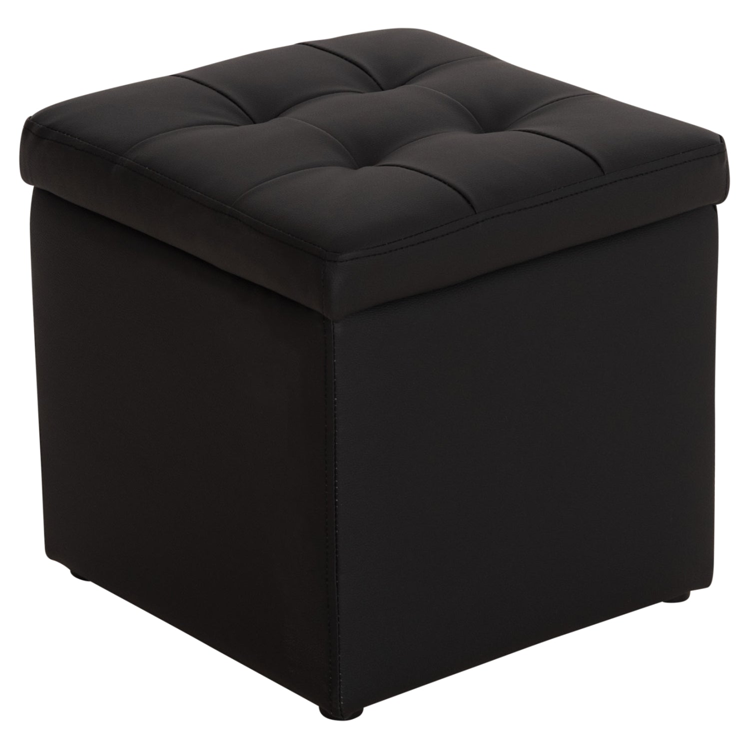 Табуретка за съхранение Ким-черен цвят 36,5x36,5x36см