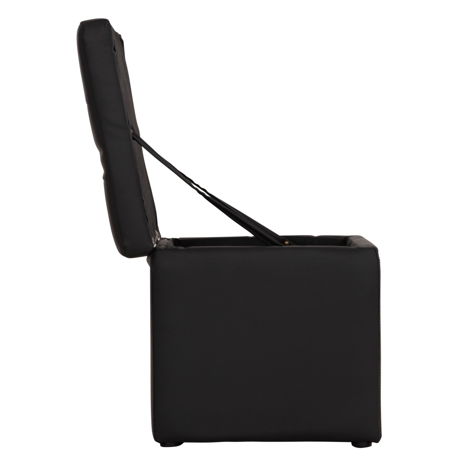 Табуретка за съхранение Ким-черен цвят 36,5x36,5x36см