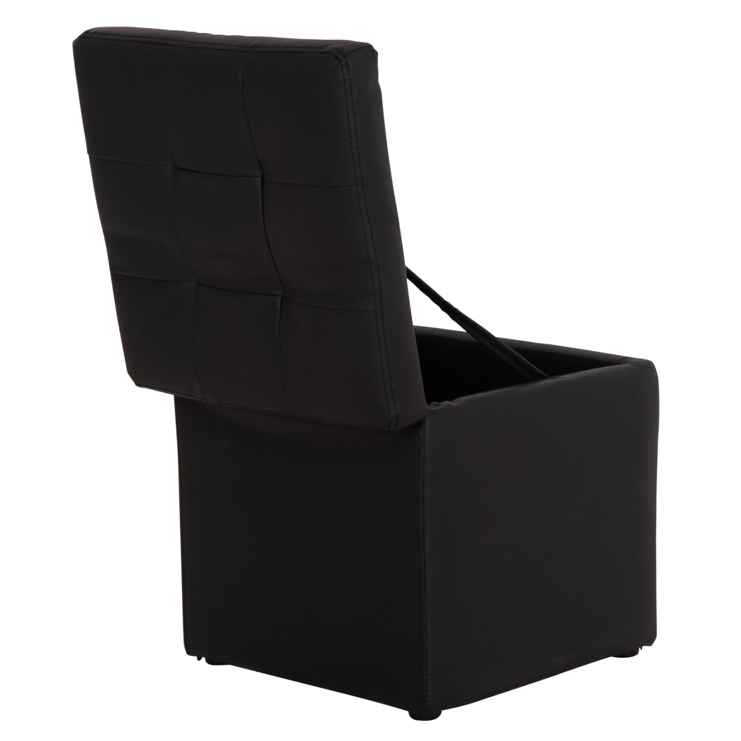 Табуретка за съхранение Ким-черен цвят 36,5x36,5x36см