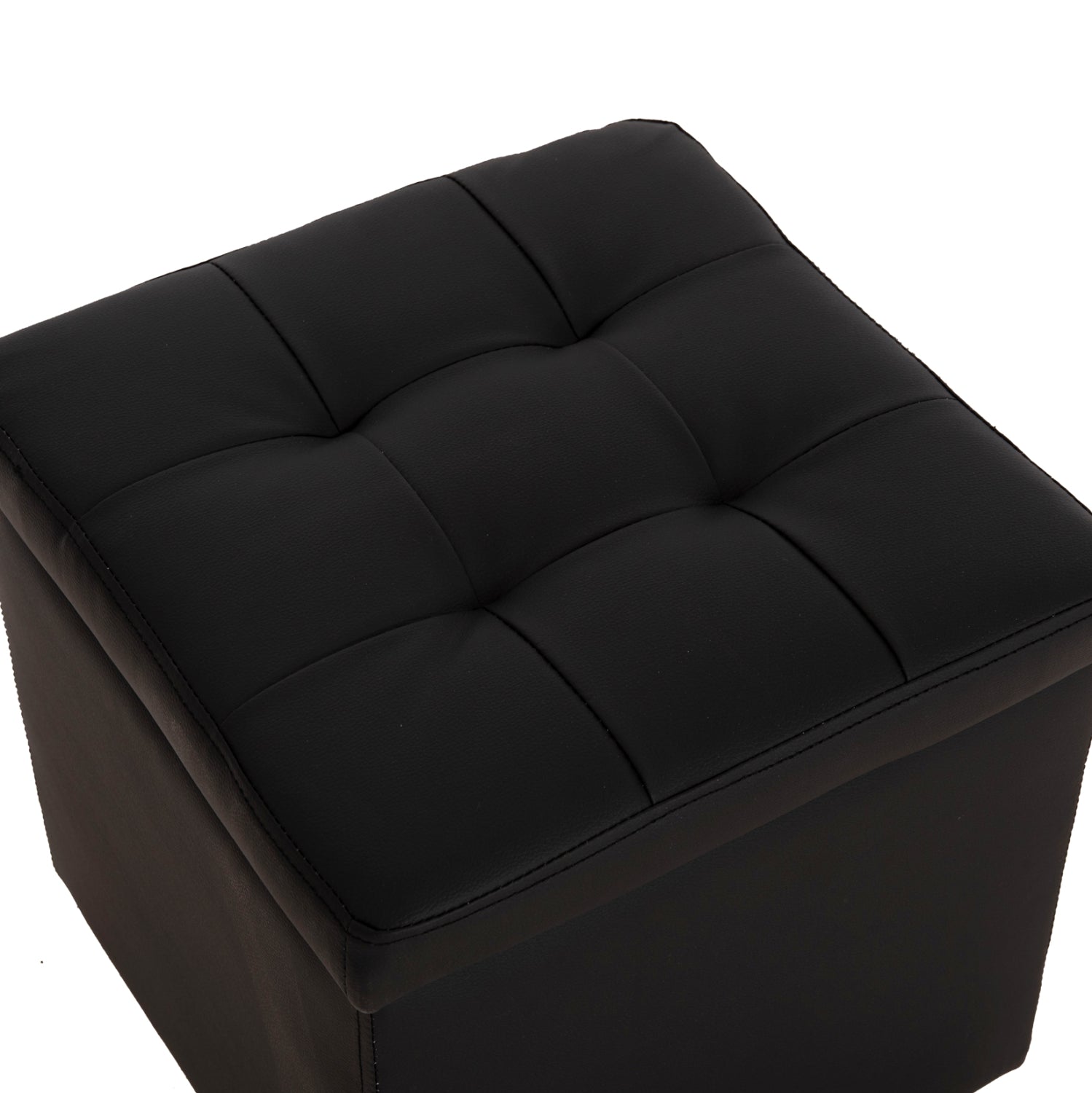 Табуретка за съхранение Ким-черен цвят 36,5x36,5x36см