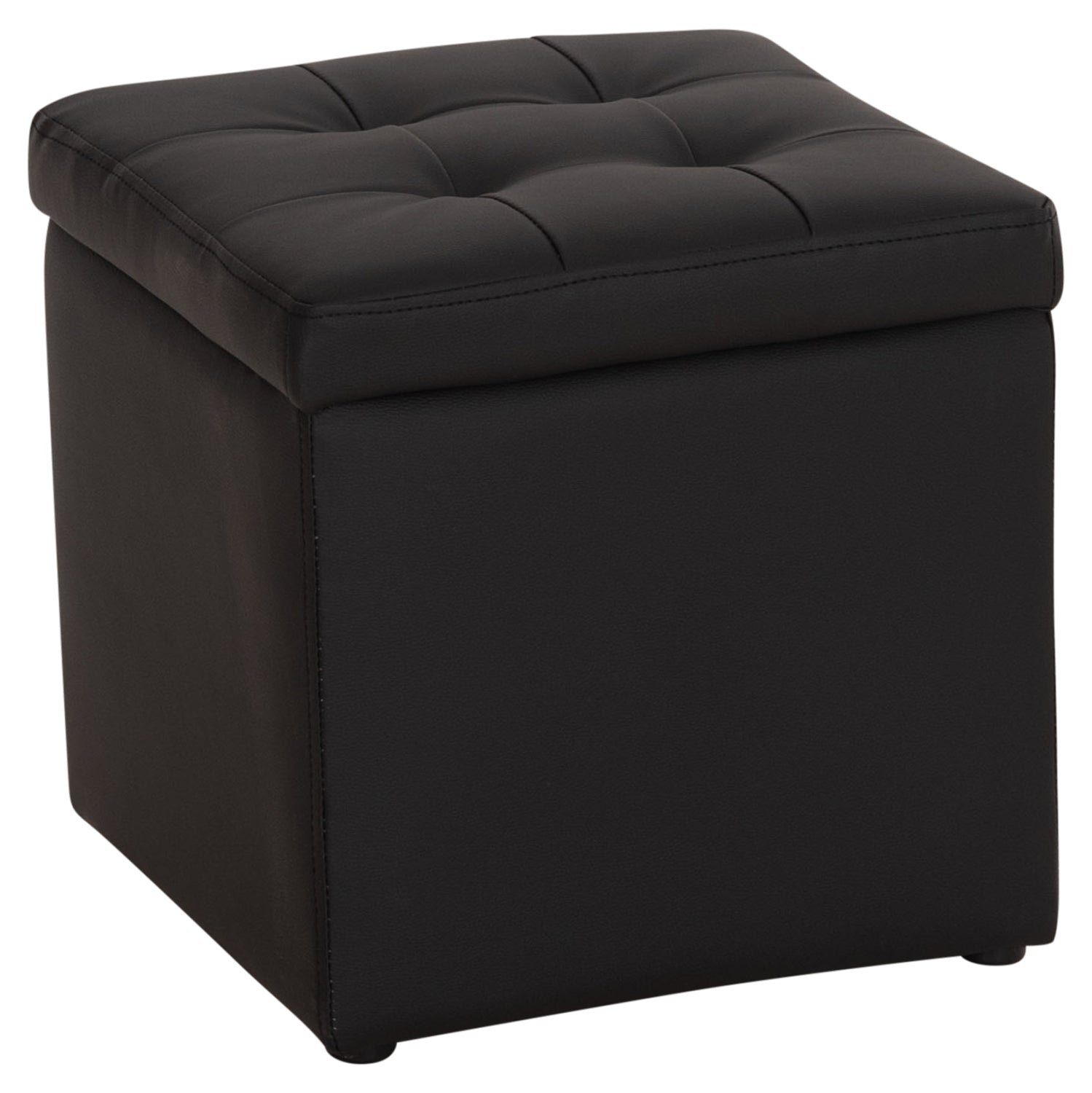 Табуретка за съхранение CUBE-черен цвят 36,5x36,5x36см