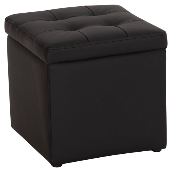 Табуретка за съхранение CUBE-черен цвят 36,5x36,5x36см