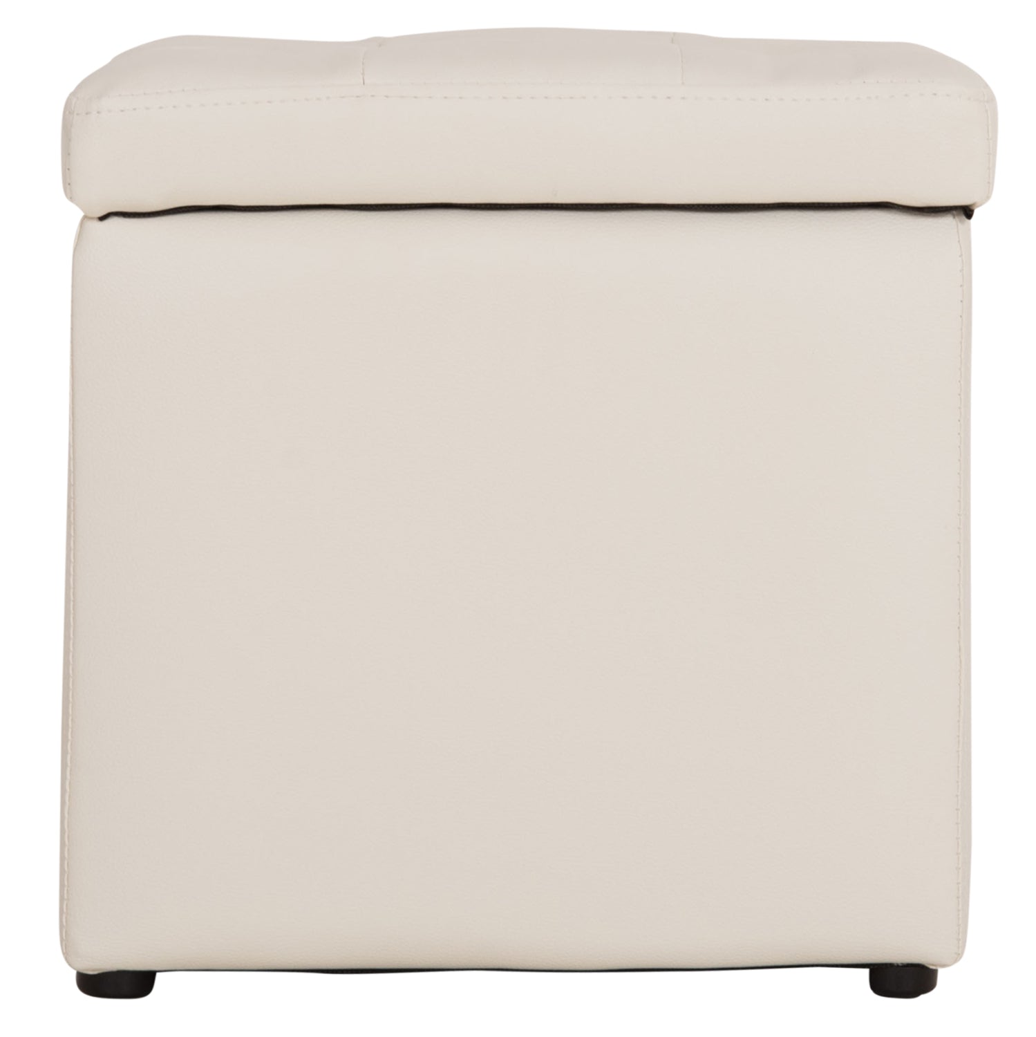 Табуретка за съхранение Ким-бял цвят 36,5x36,5x36см