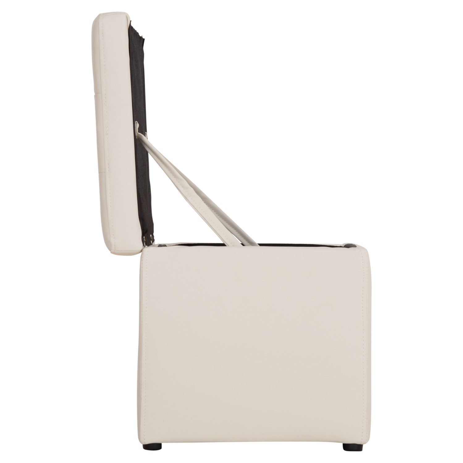 Табуретка за съхранение Ким-бял цвят 36,5x36,5x36см