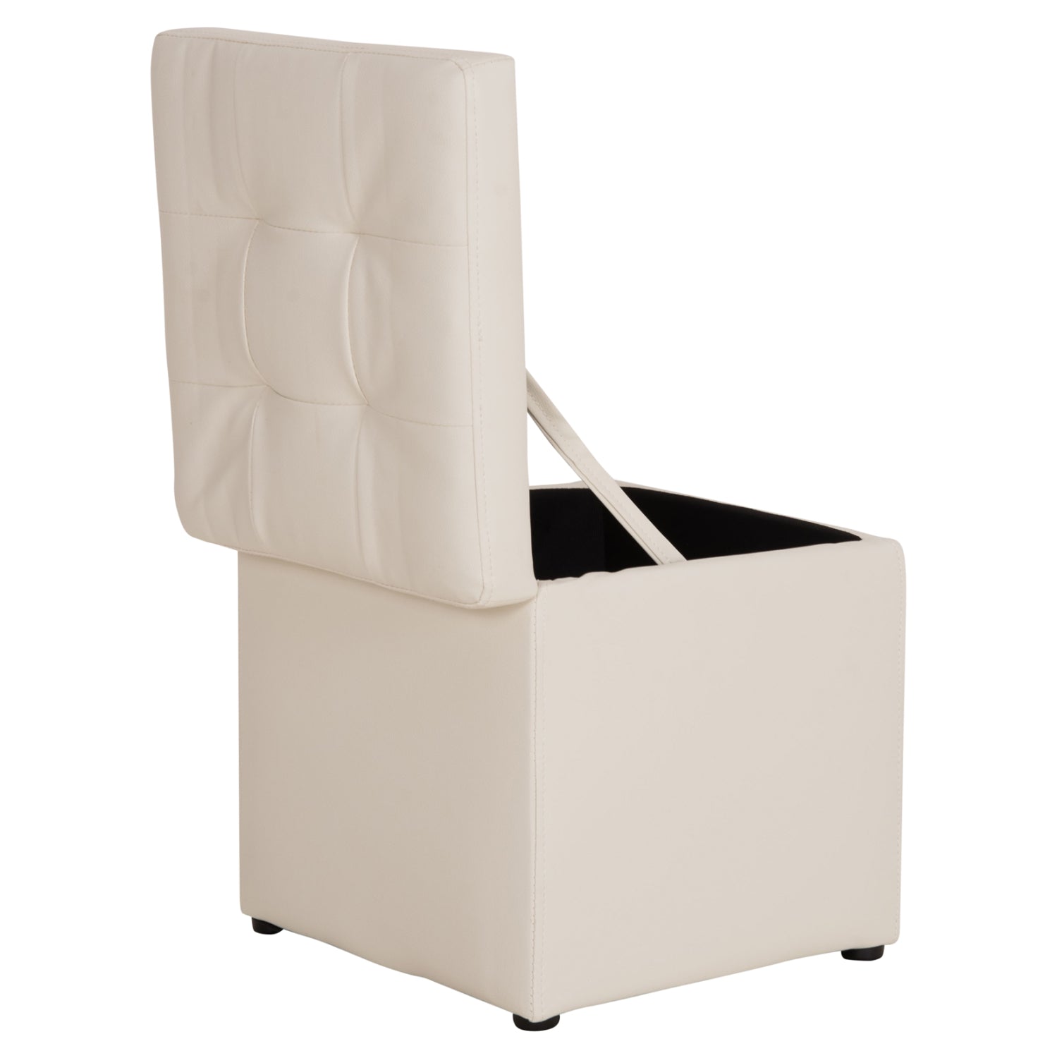 Табуретка за съхранение Ким-бял цвят 36,5x36,5x36см