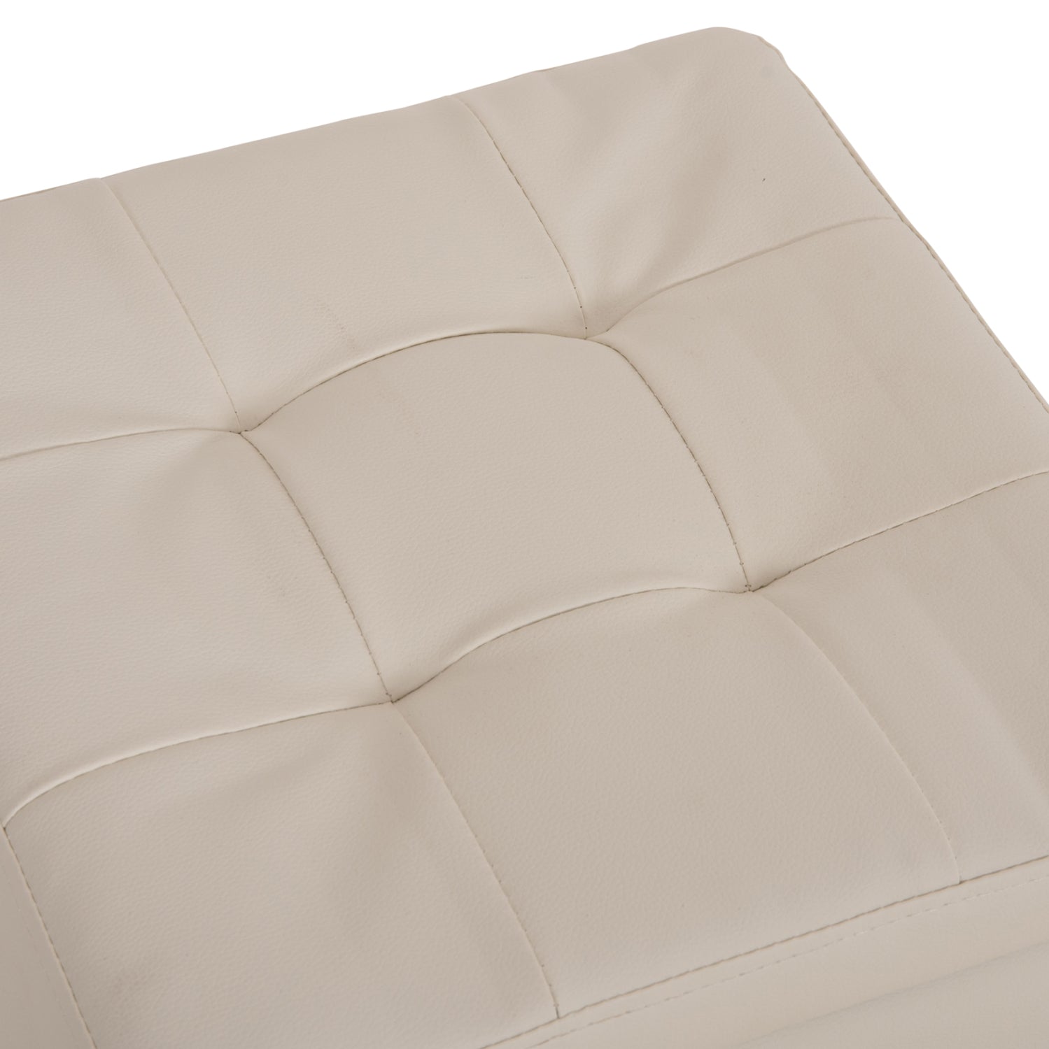 Табуретка за съхранение Ким-бял цвят 36,5x36,5x36см