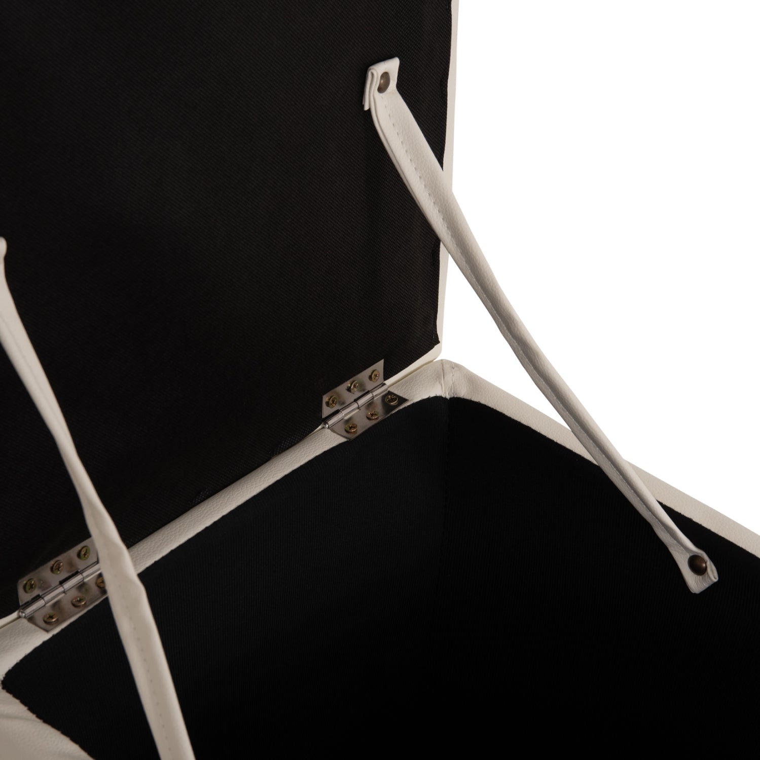 Табуретка за съхранение Ким-бял цвят 36,5x36,5x36см