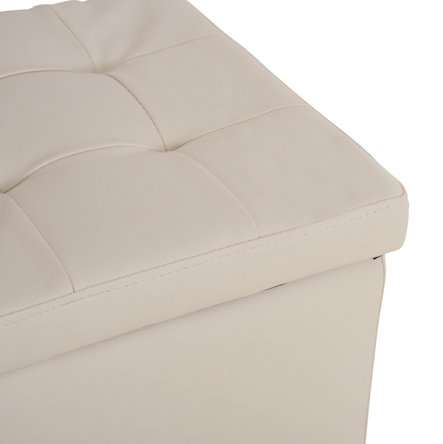 Табуретка за съхранение Ким-бял цвят 36,5x36,5x36см