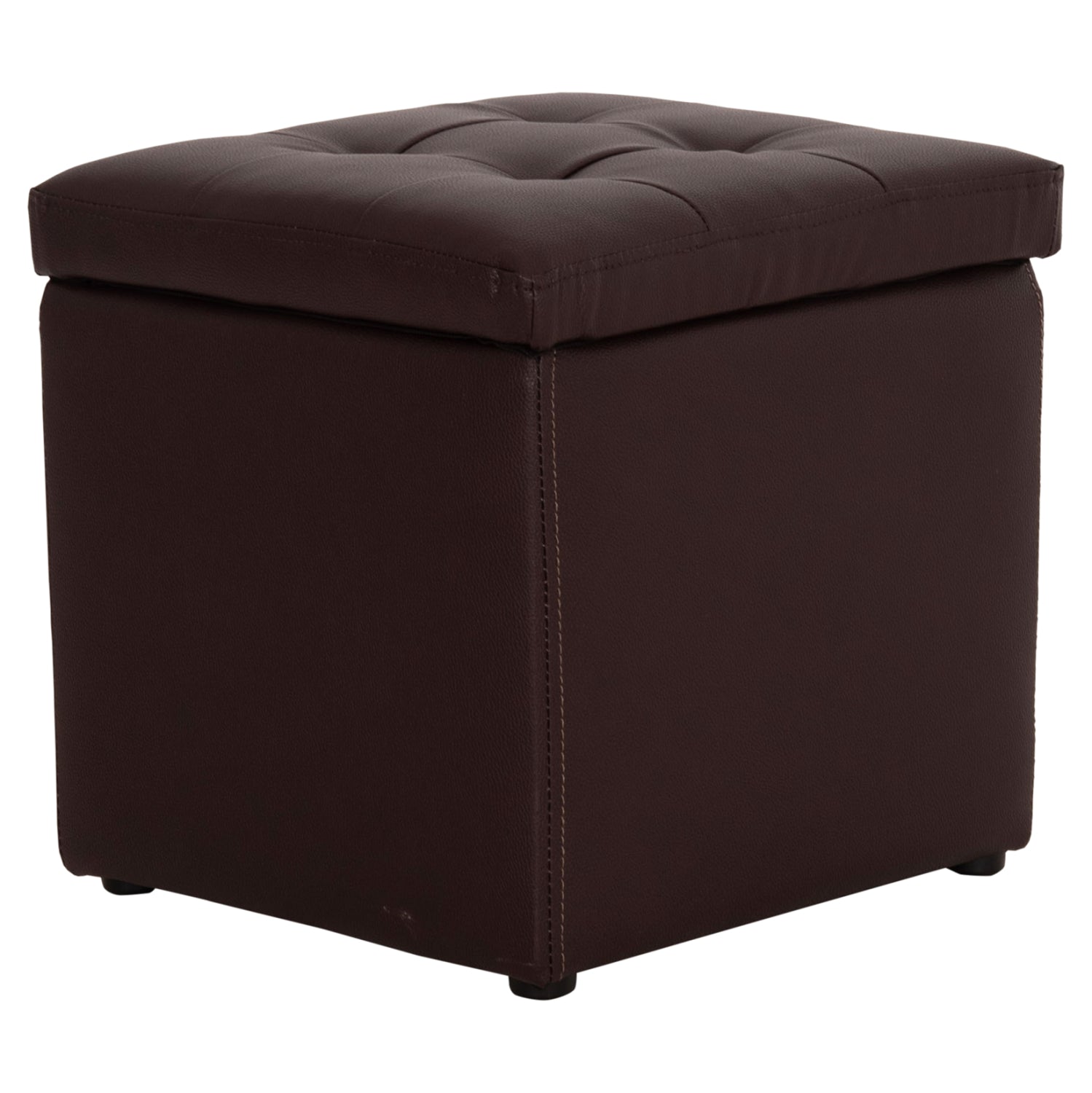 Табуретка за съхранение Ким-кафяв цвят 36,5x36,5x36см