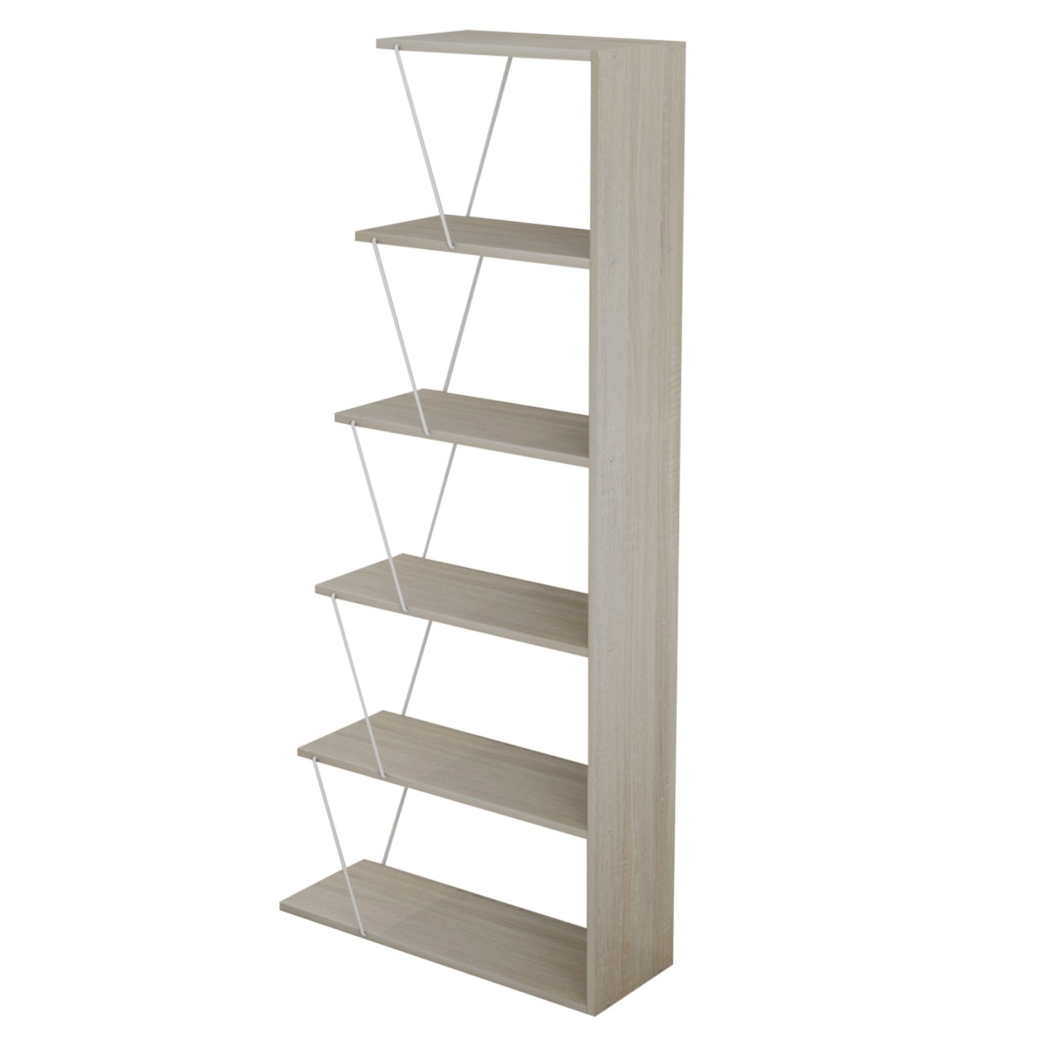 Библиотека Тарс  сонома-бял цвят 65x22-24x146см