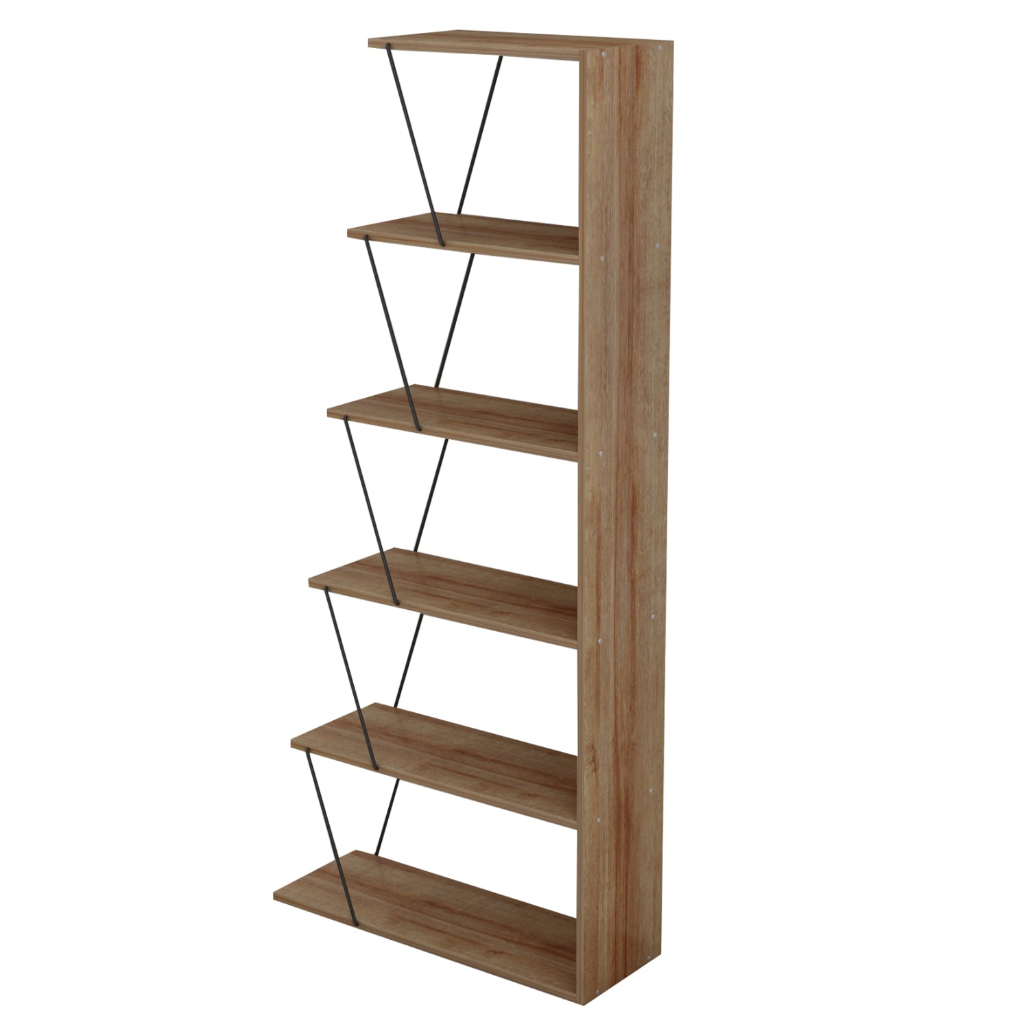 Библиотека TARS  65х146 -цвят дъб-черен 65x22-24x146