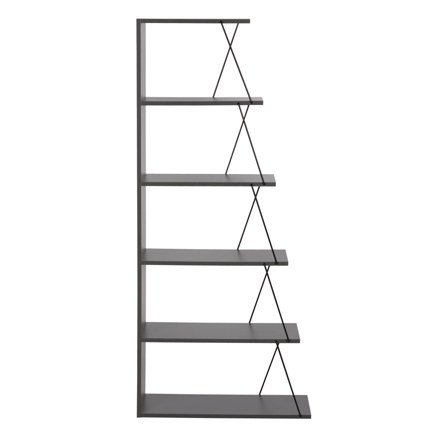 Библиотека тарс 65х146 -цвят тъмно сив-черен