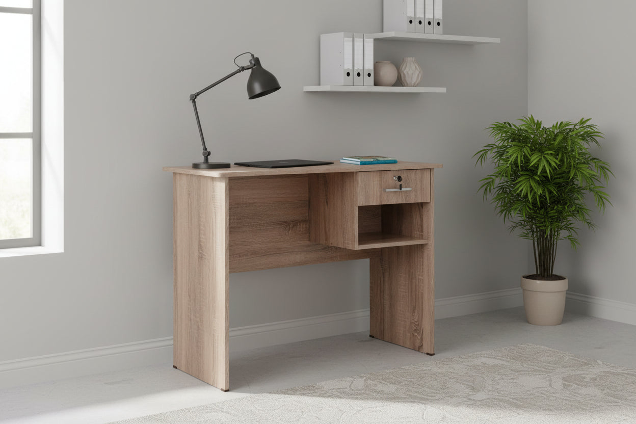 Офис меламин с чекмедже в цвят сонама 90x45x74.5