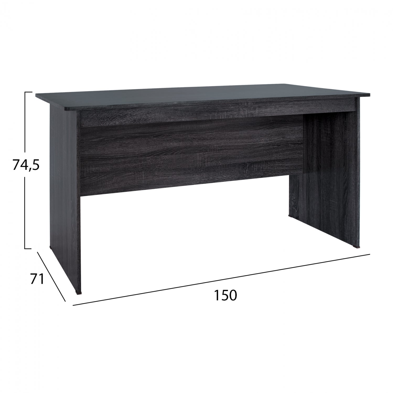 Офис бюро Рино антрацитен цвят 150x71x74,5см