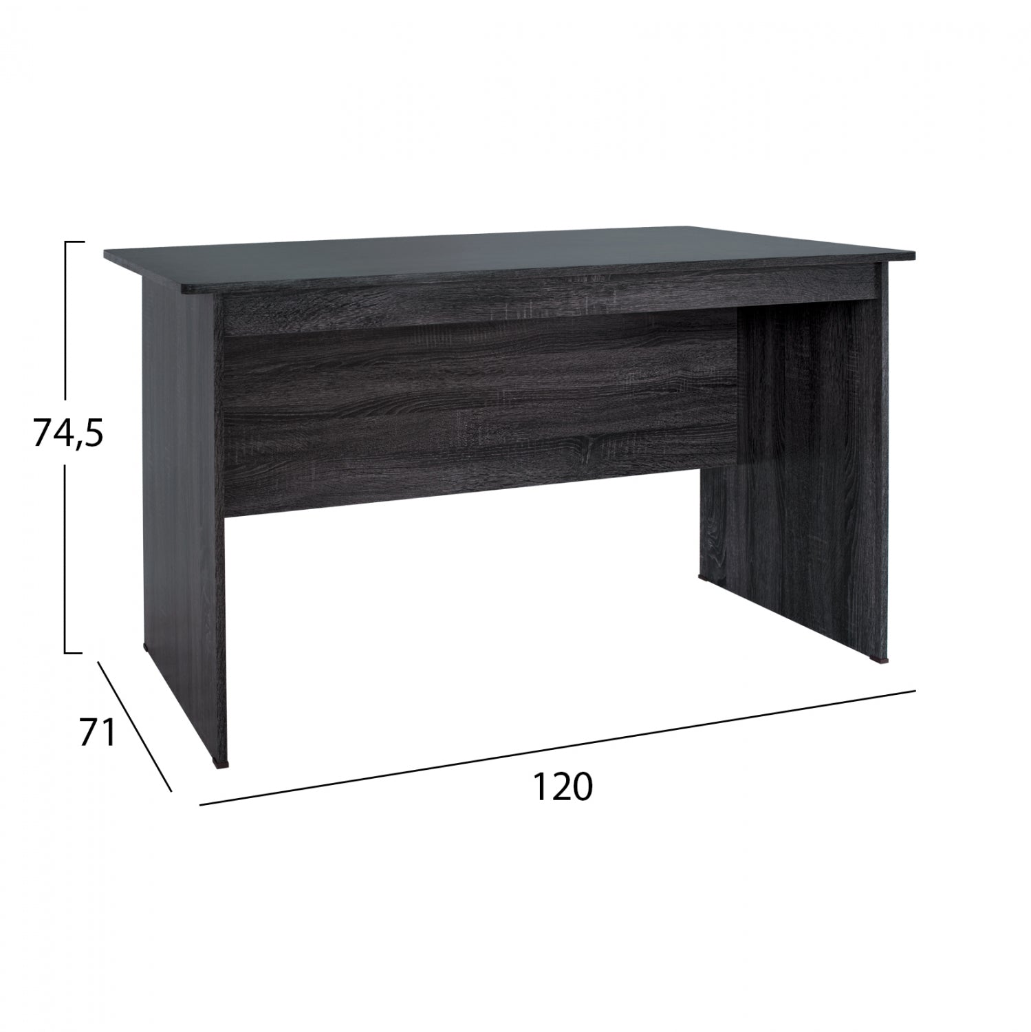 Офис бюро HAYDEN 120x71х74.5 -сив цвят