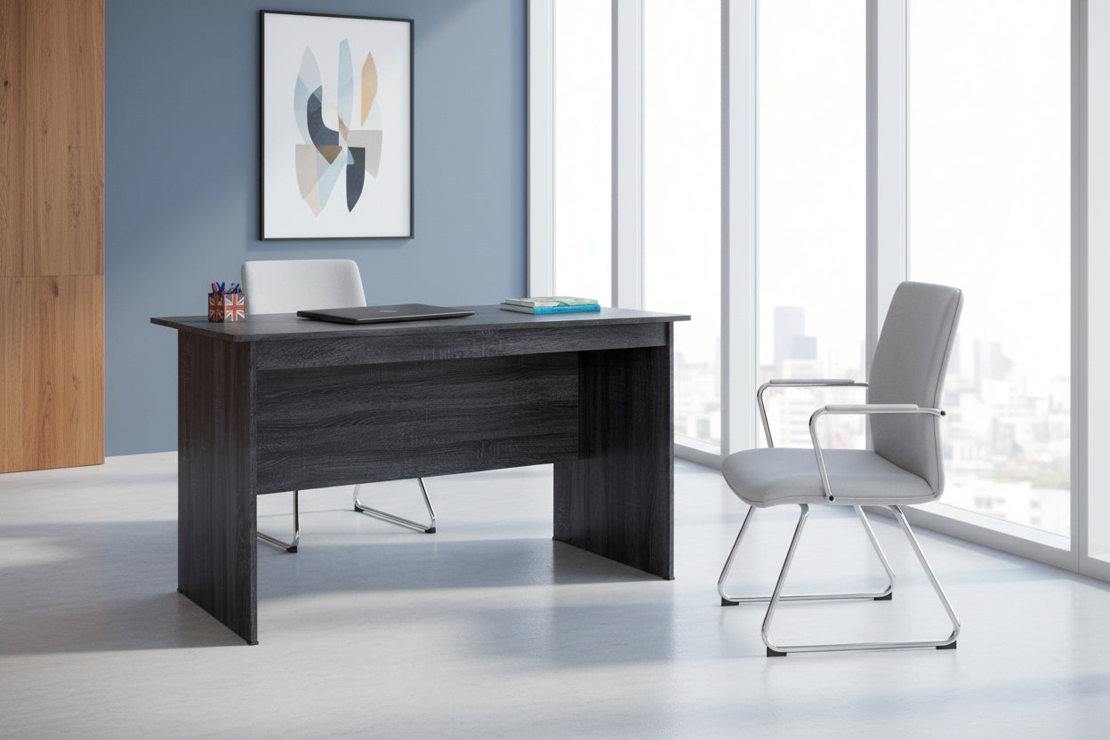 Офис бюро HAYDEN 120x71х74.5 -сив цвят