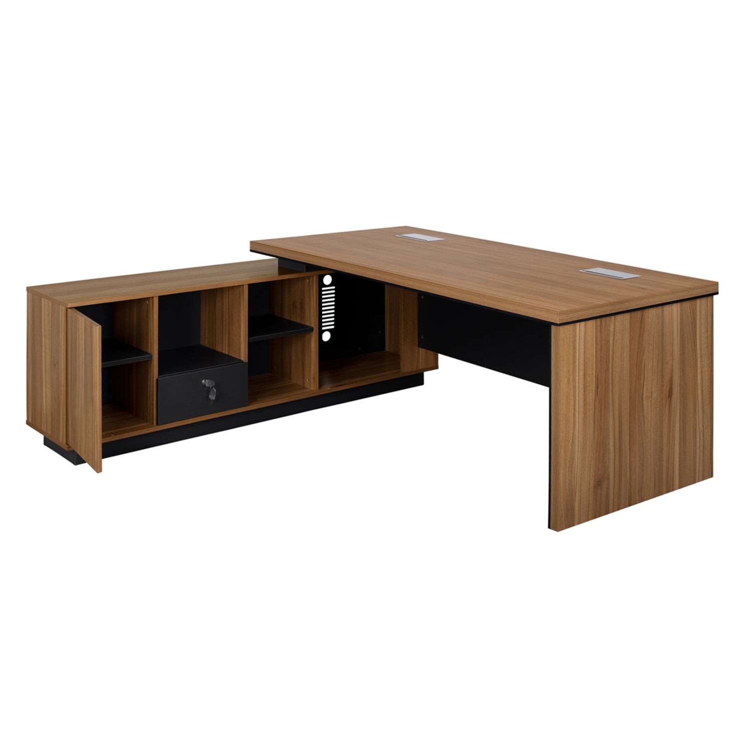 Офис бюро SUPREME сив-меден дъб  199X180X76см