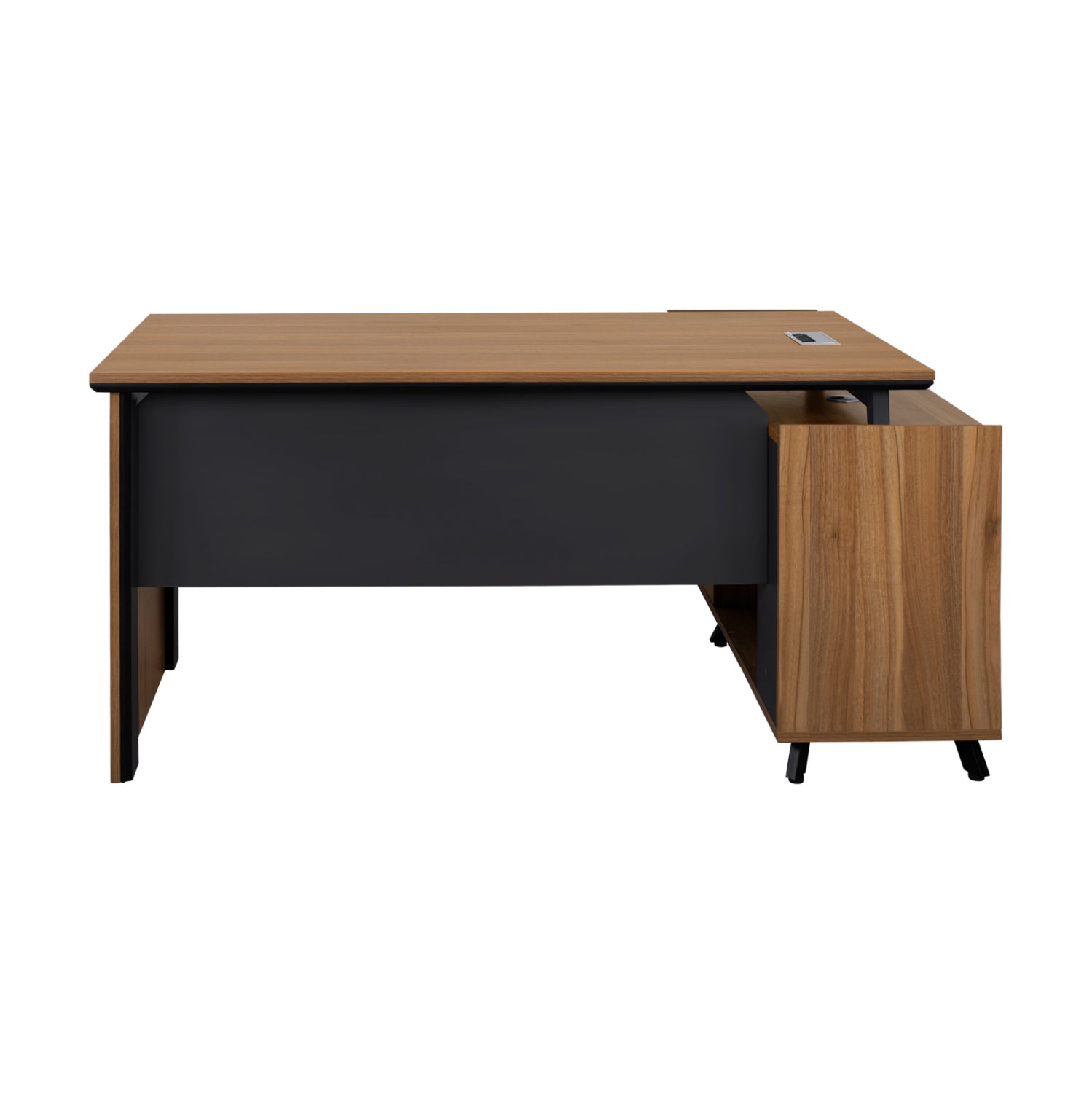 Офис бюро SUPREME цвят сив-меден дъб  160X160X75см