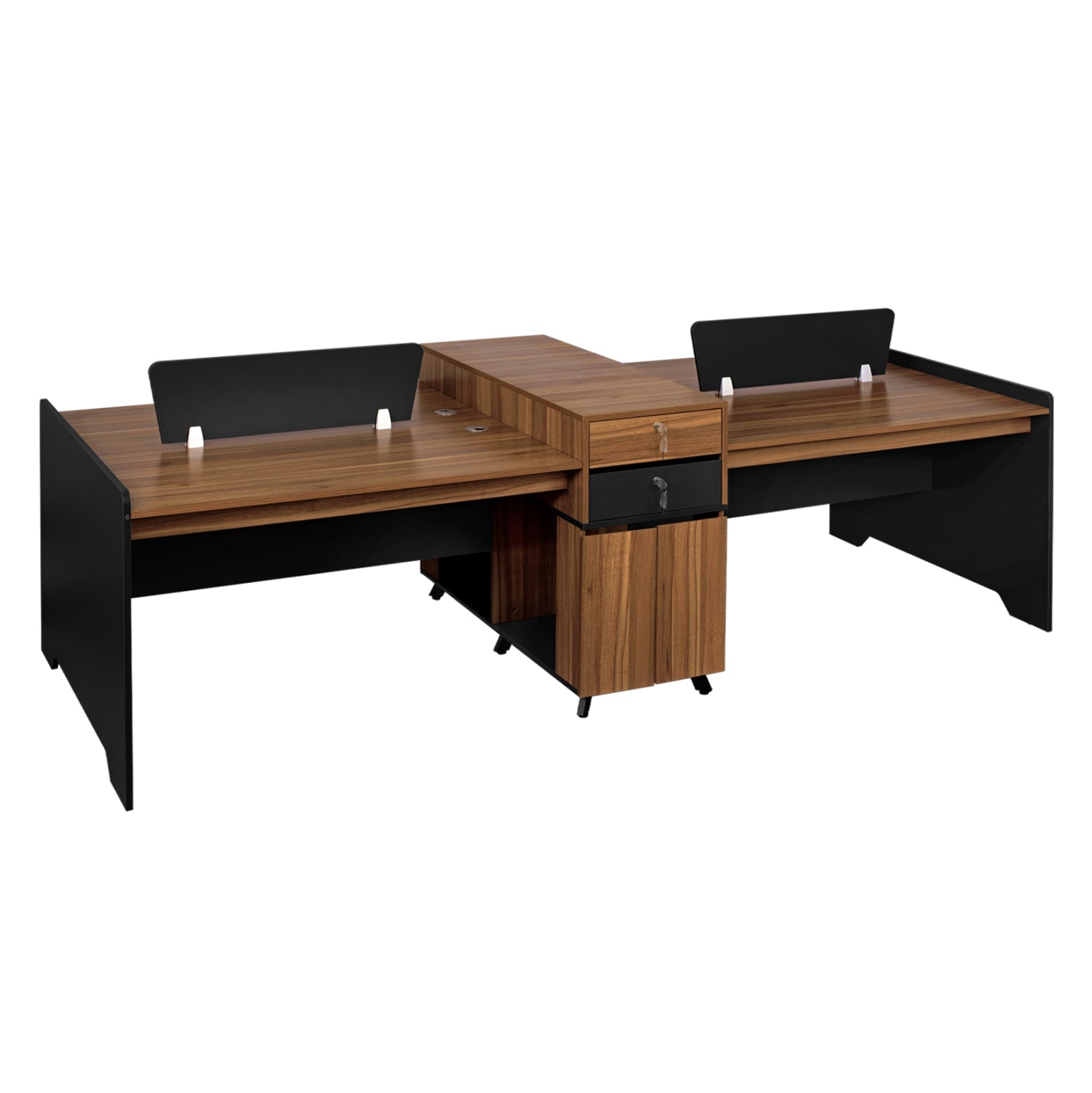 Професионално офис бюро за 4 човека  SUPREME цвят меден бук-сив  290X120X101см