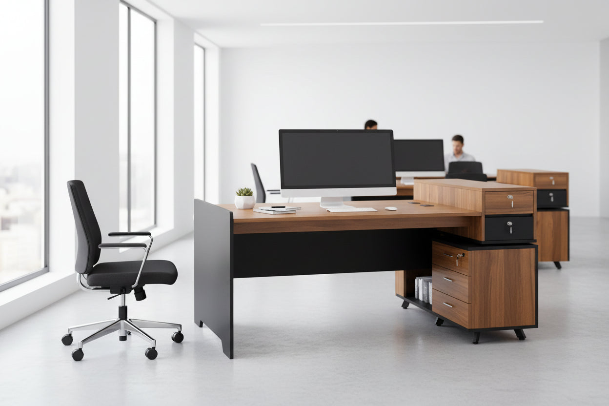 Професионално бюро SUPREME за 2 човека  154х120 -цвят меден дъб