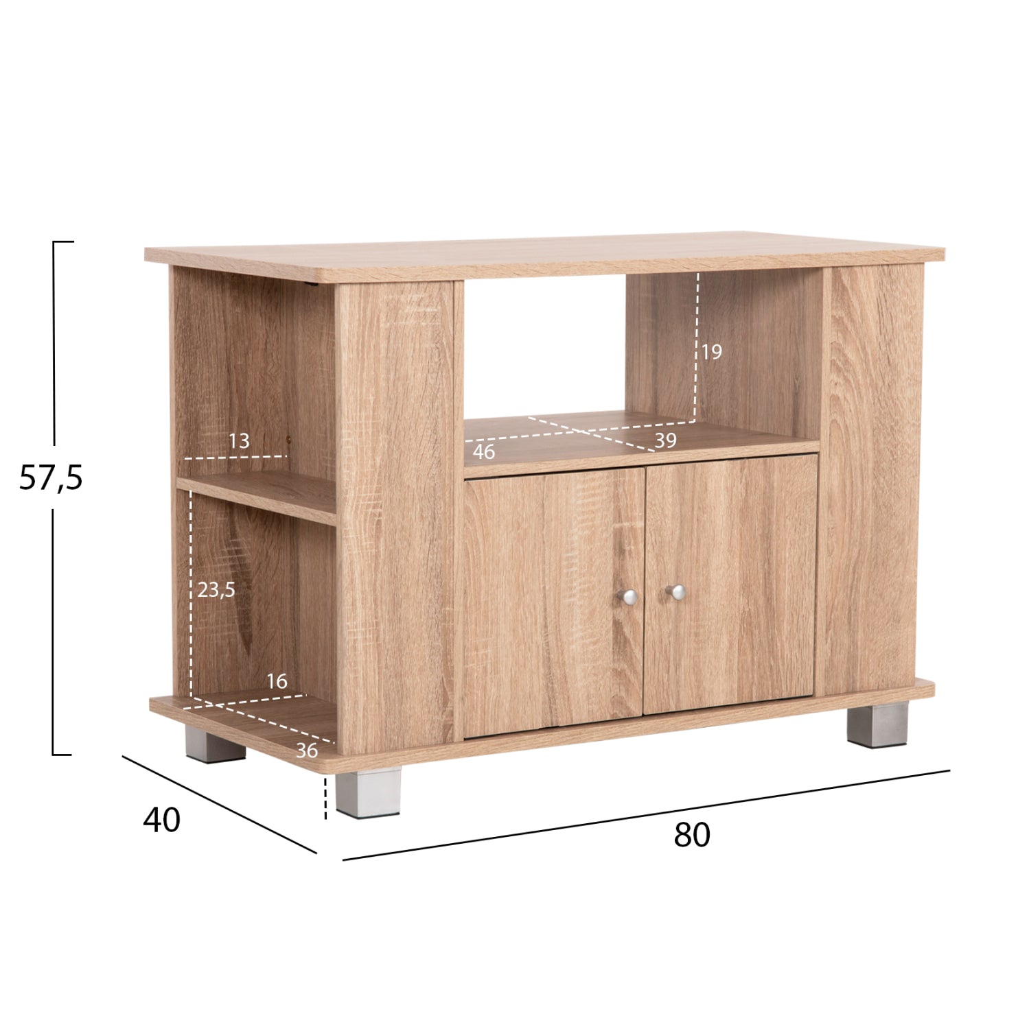 Тв шкаф CLUSE меламин в цвят дъб сонама 80x40x57.5см