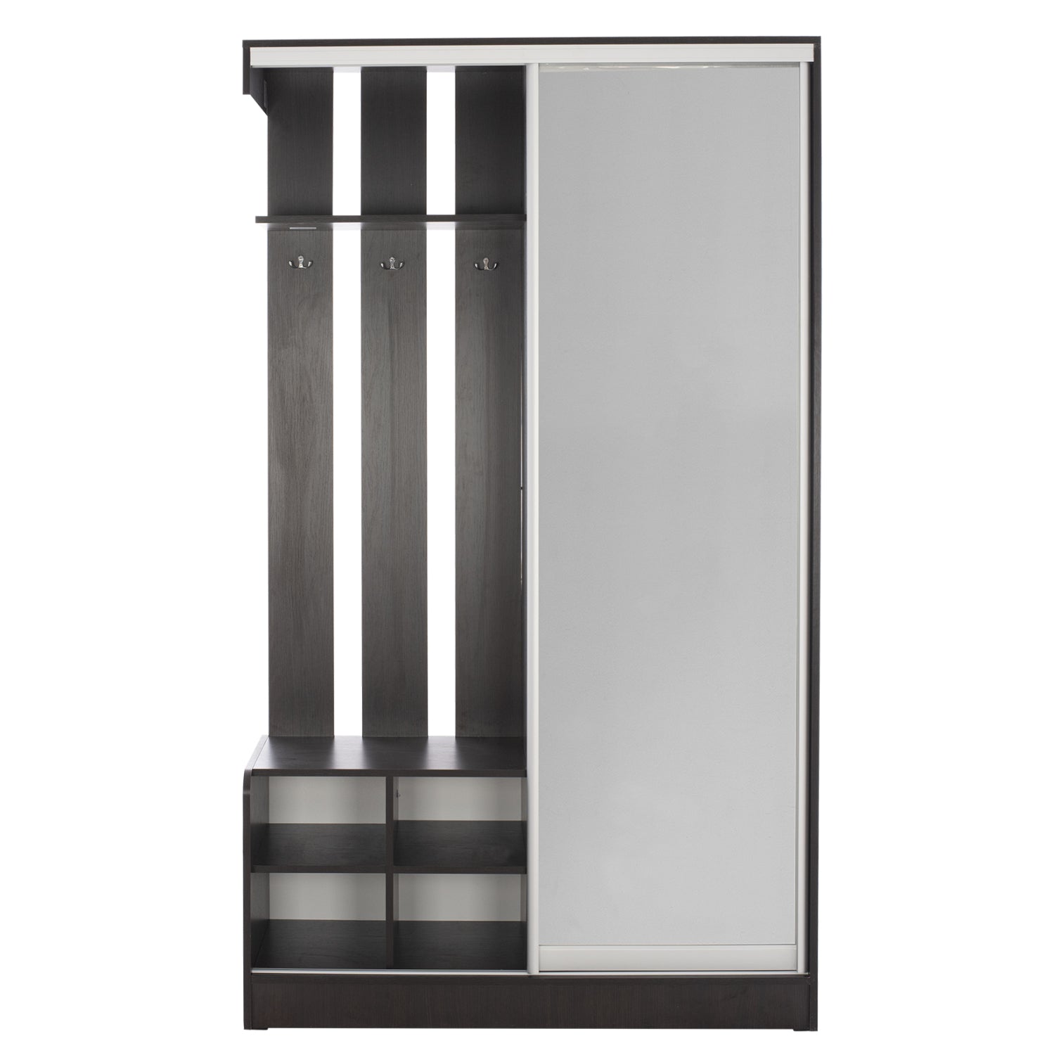 Входно обзавеждане  DULCE с плъзгащ се гардероб и огледало, цвят венге, 118x45x210 см