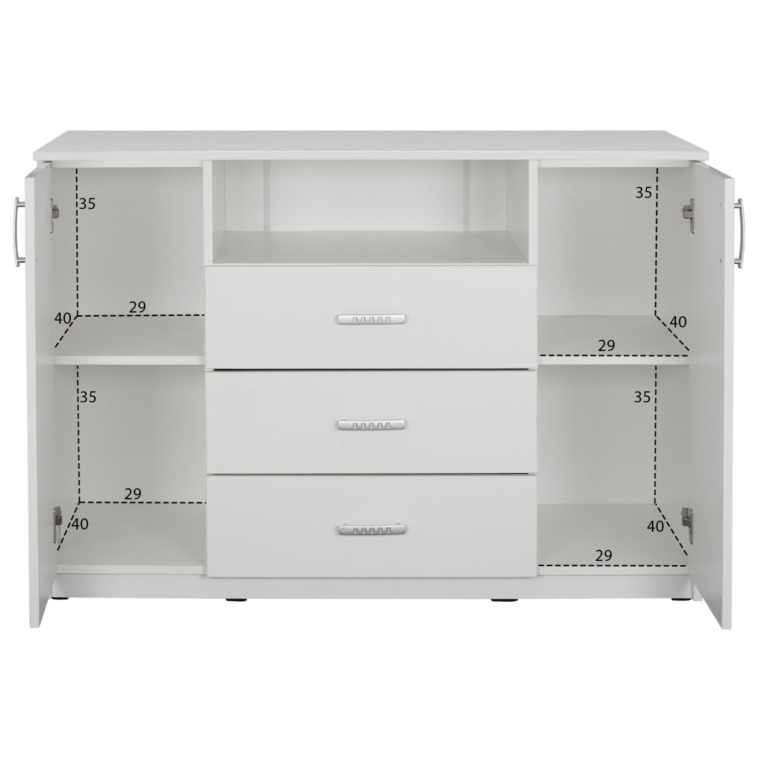 Бюфет ADLER  бял цвят -120x45x85см