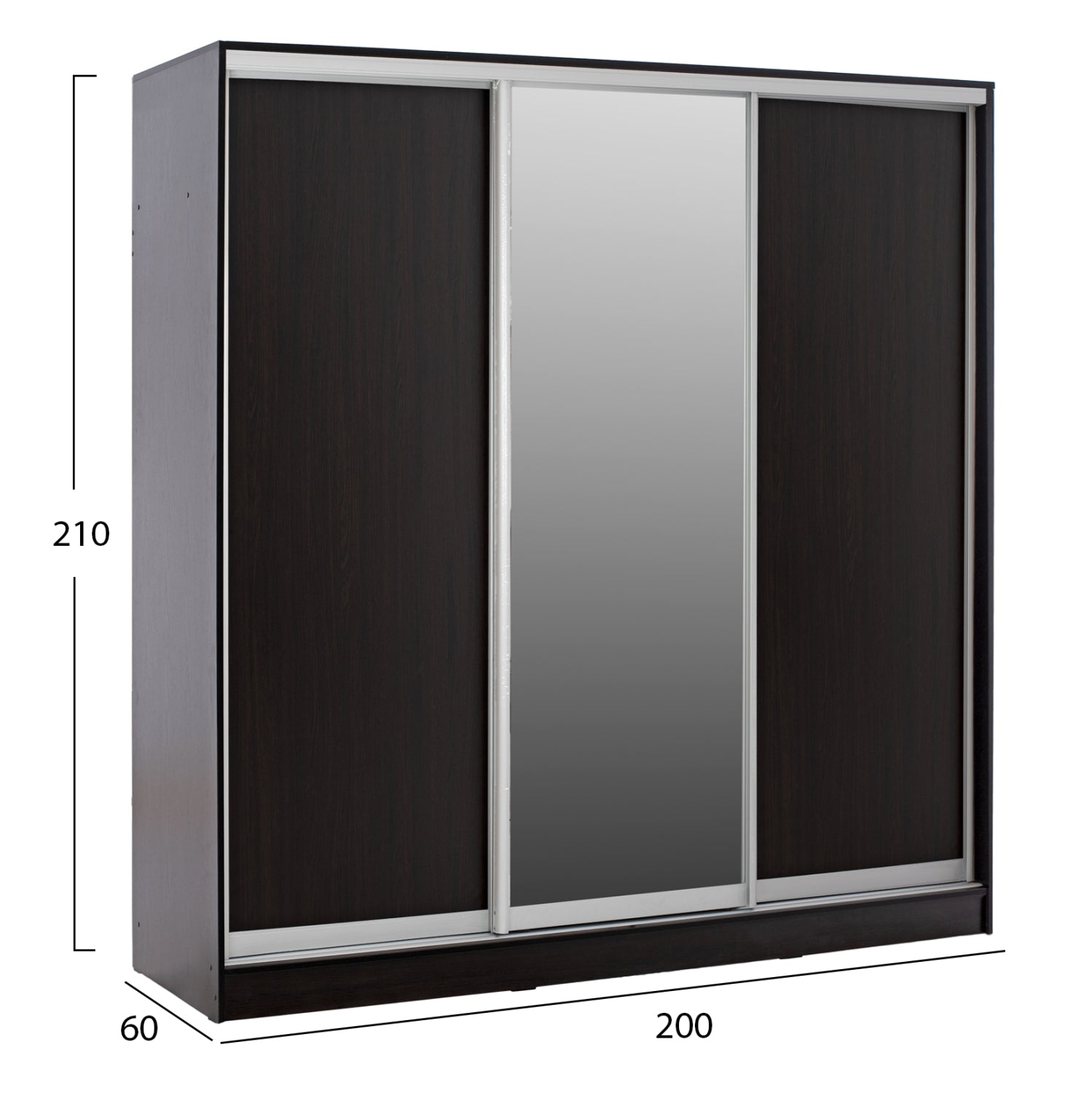 Гардероб  ADLER с огледало - цвят венге  200x60x210 см