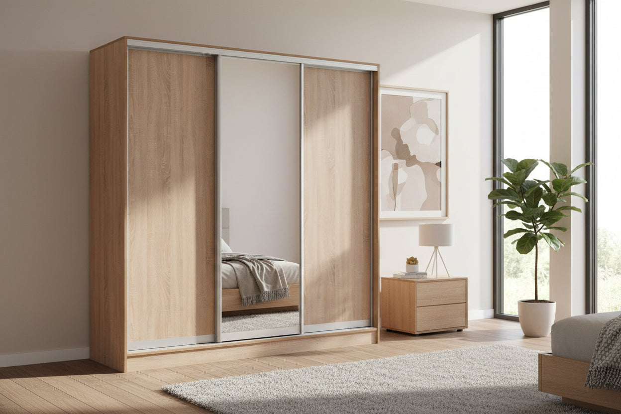 Гардероб ADLER  с 3 плъзгащи врати цвят сонома  200x60x210 см