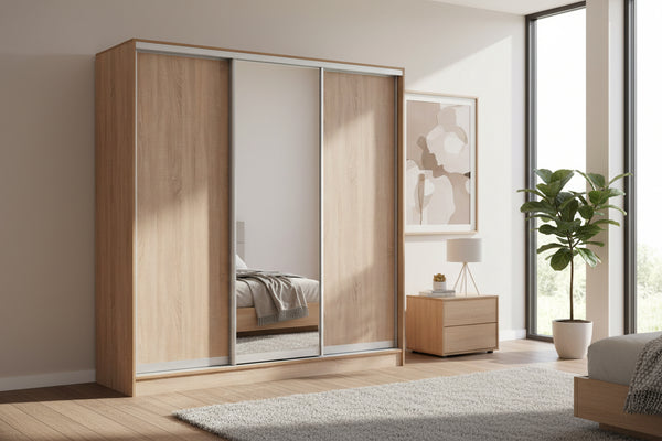 Гардероб ADLER  с 3 плъзгащи врати цвят сонома  200x60x210 см