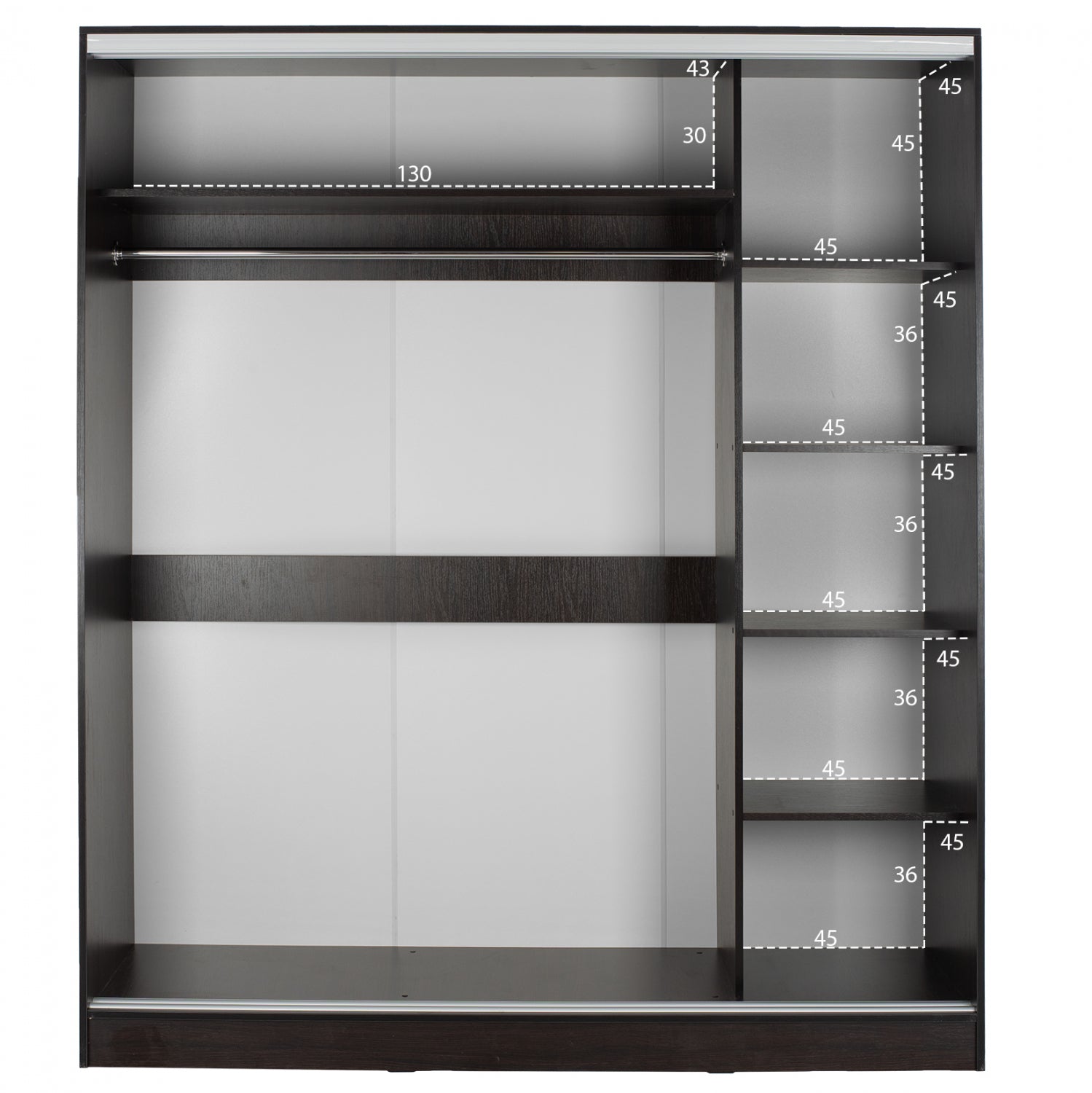Гардероб ADLER цвят венге 180x60x210 см