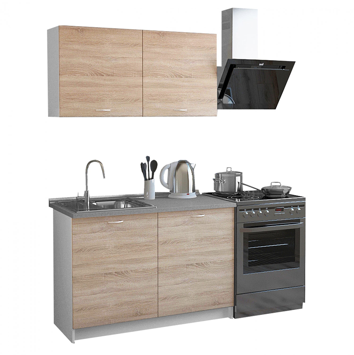 Кухненски комплект BLAINE меламин сонома/бял 120x46-29.2см.