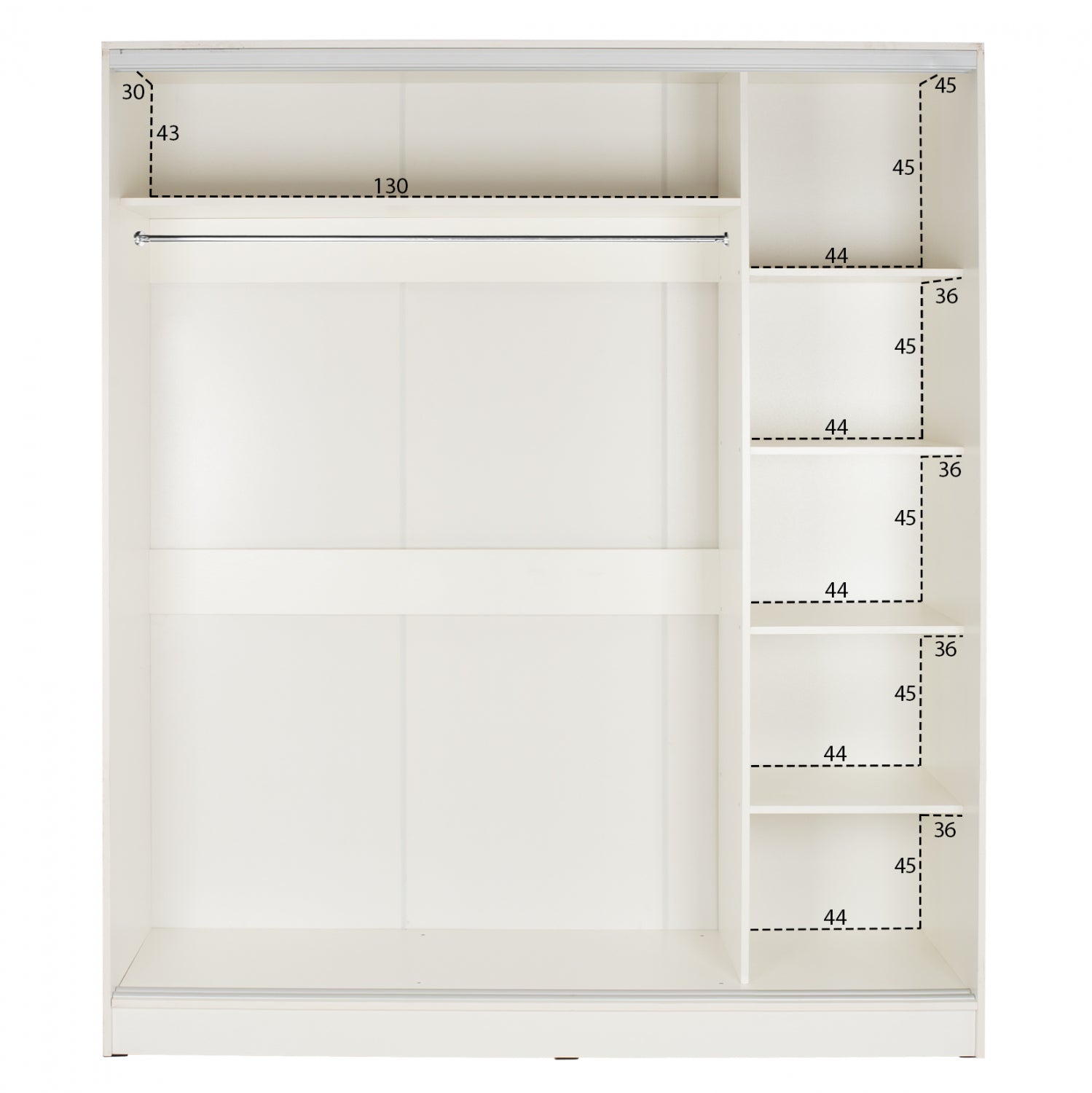 Гардероб ADLER 120x60x220 см, бял цвят