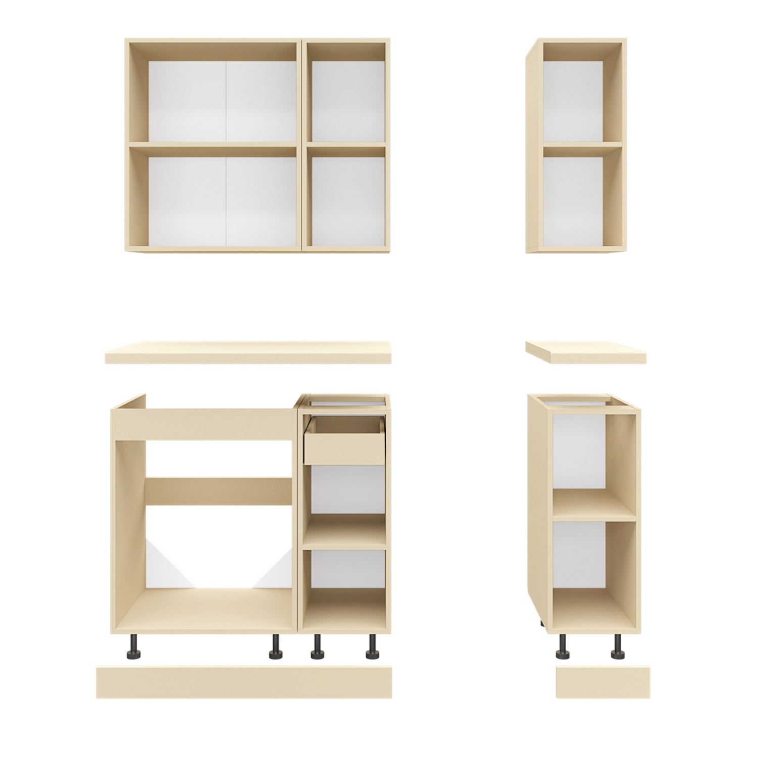 Кухненски комплект от меламин сонама,  плот цвят бакелит 120x47x84.8 см