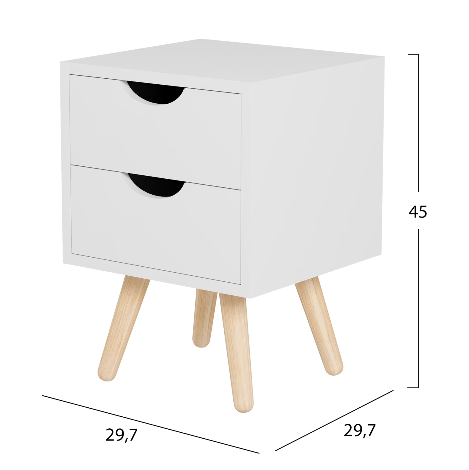 Нощно шкафче DINKL бял цвят  29,7x29,7x45см