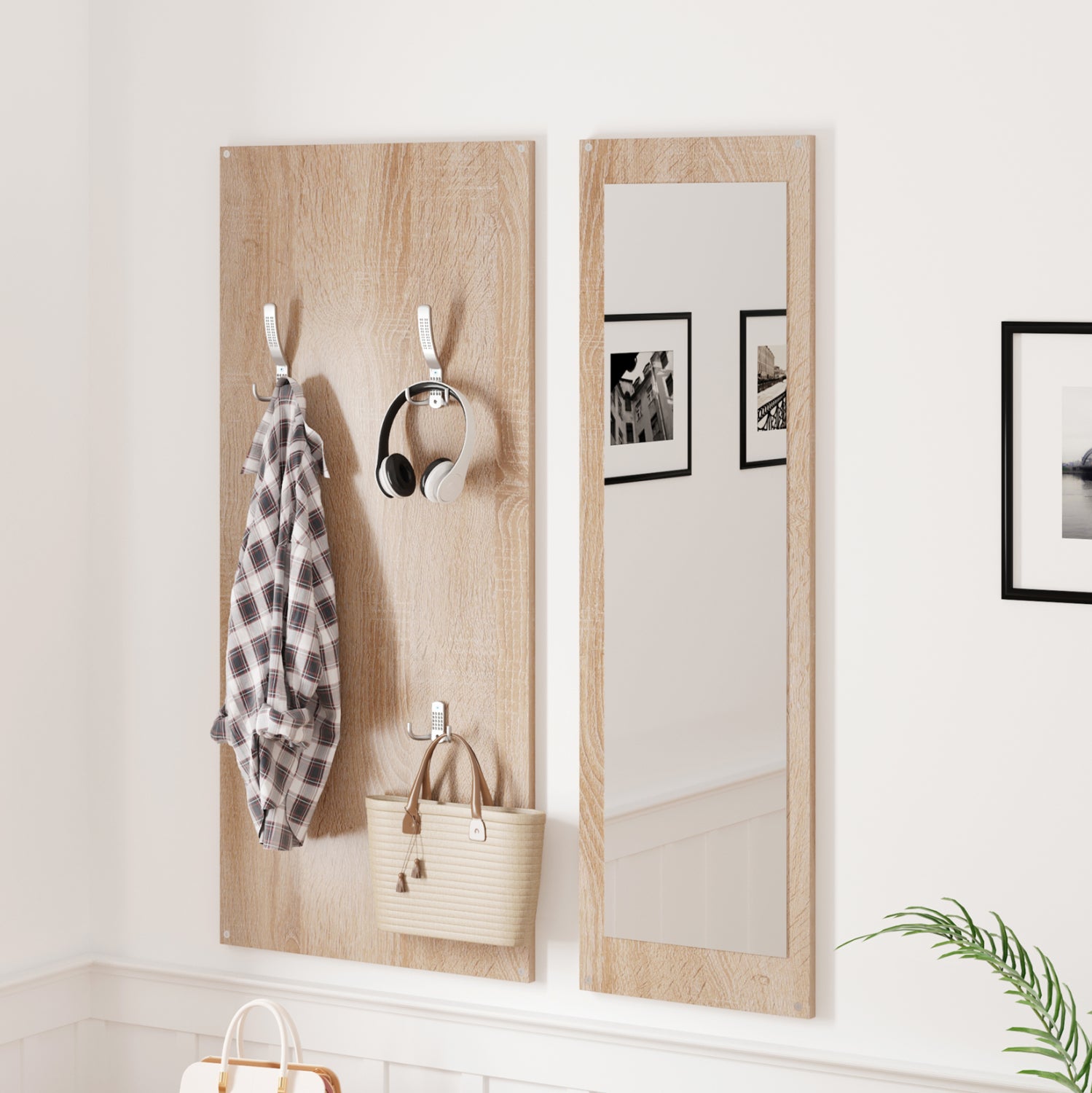 Антре  VERN  цвят сонама-бял 80x27x175