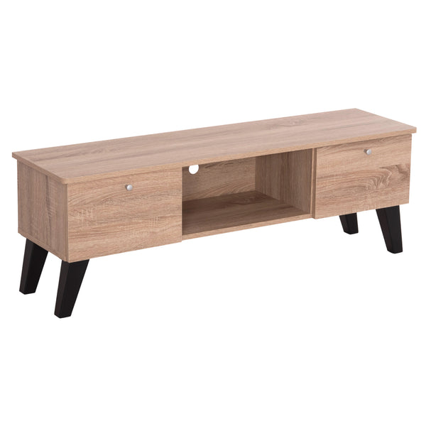 ТВ шкаф IREN  меламин в цвят сонама дъб - черен 120x32,5-34x41hсм.