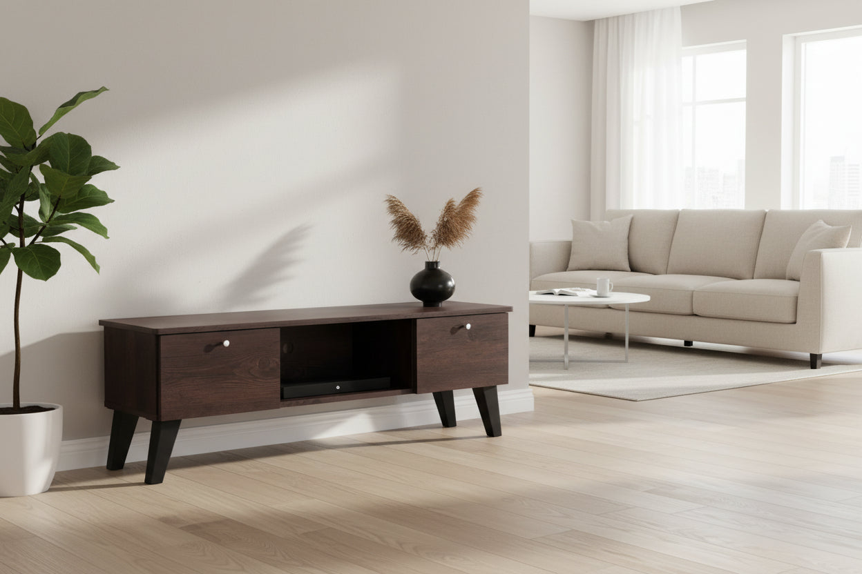 ТВ Шкаф IREN Орех с Черни Крака 120x34x41 см