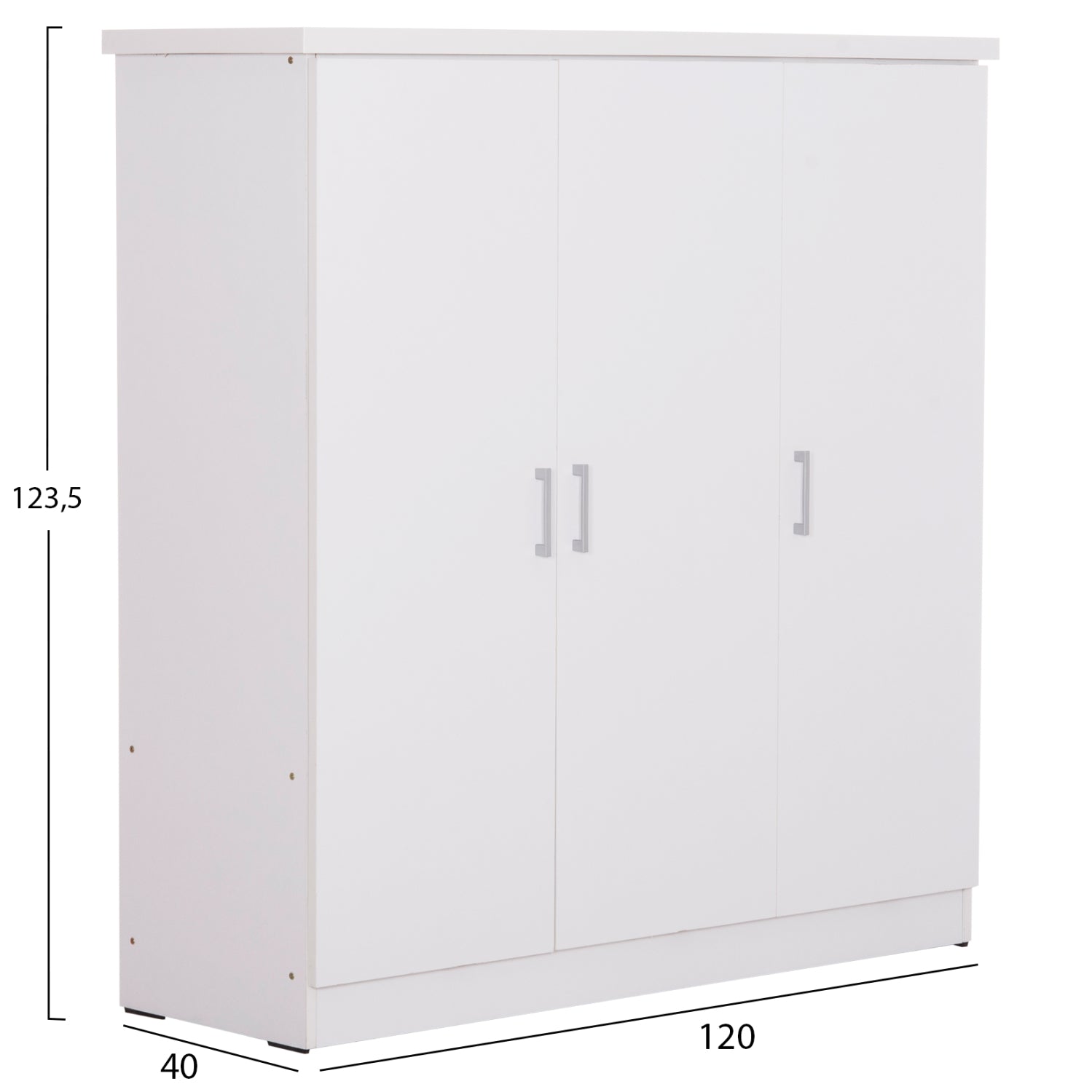 Гардероб   FUENTO бял цвят  120-116x40x123.5 см
