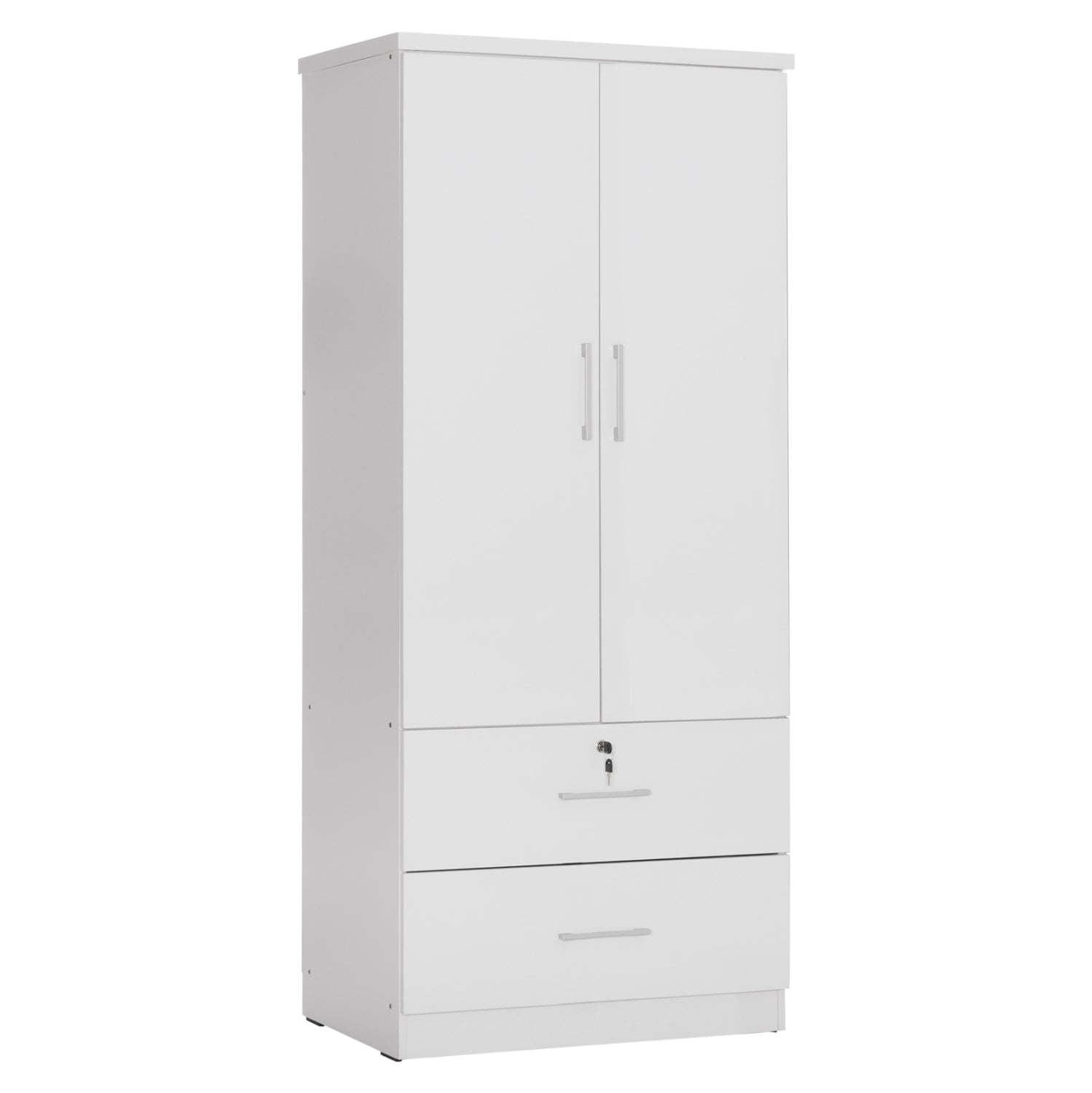 Гардероб с чекмеджета reina бял меламин 80x48x183см