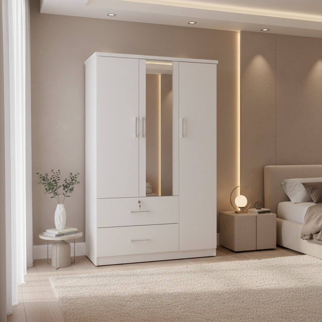 Гардероб JARRY бял цвят  119x48x183см
