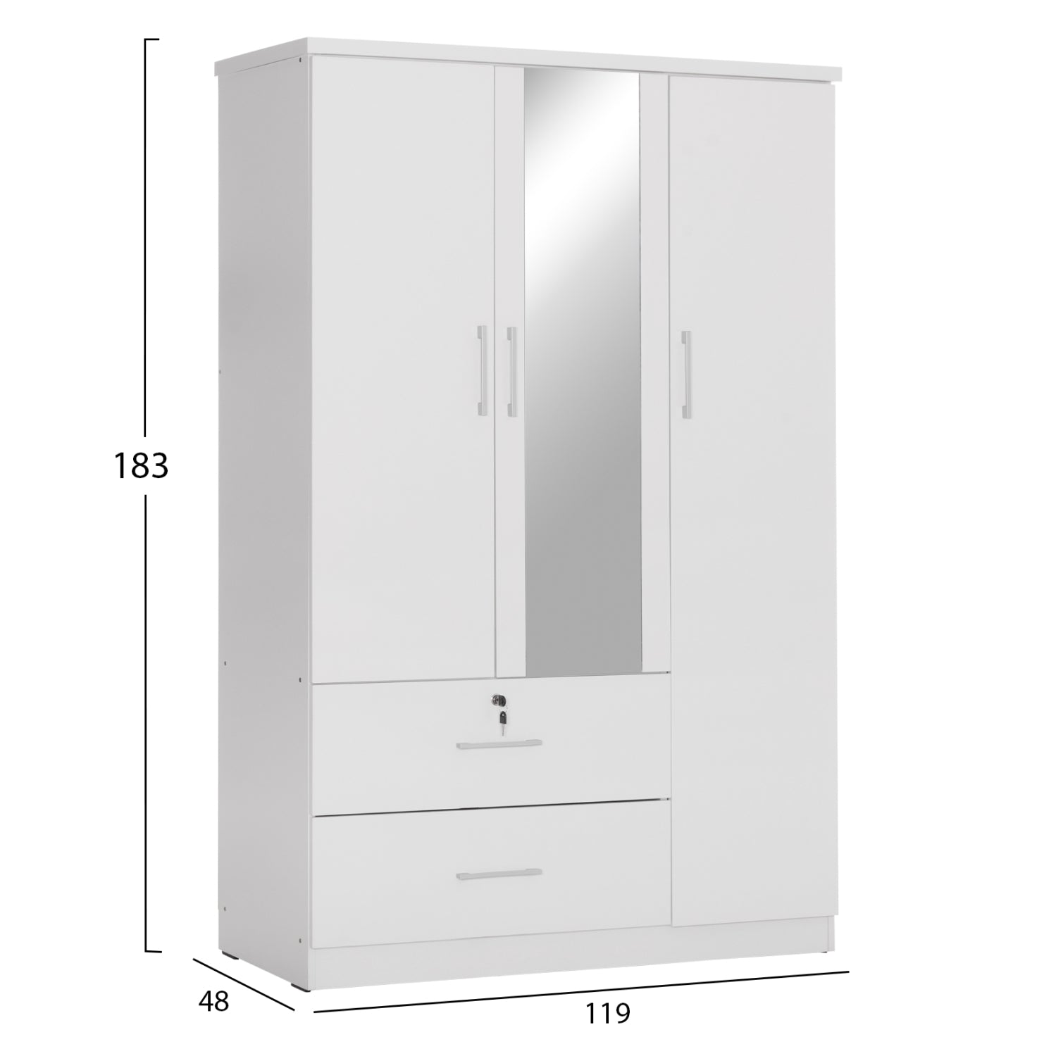 Гардероб JARRY бял цвят  119x48x183см