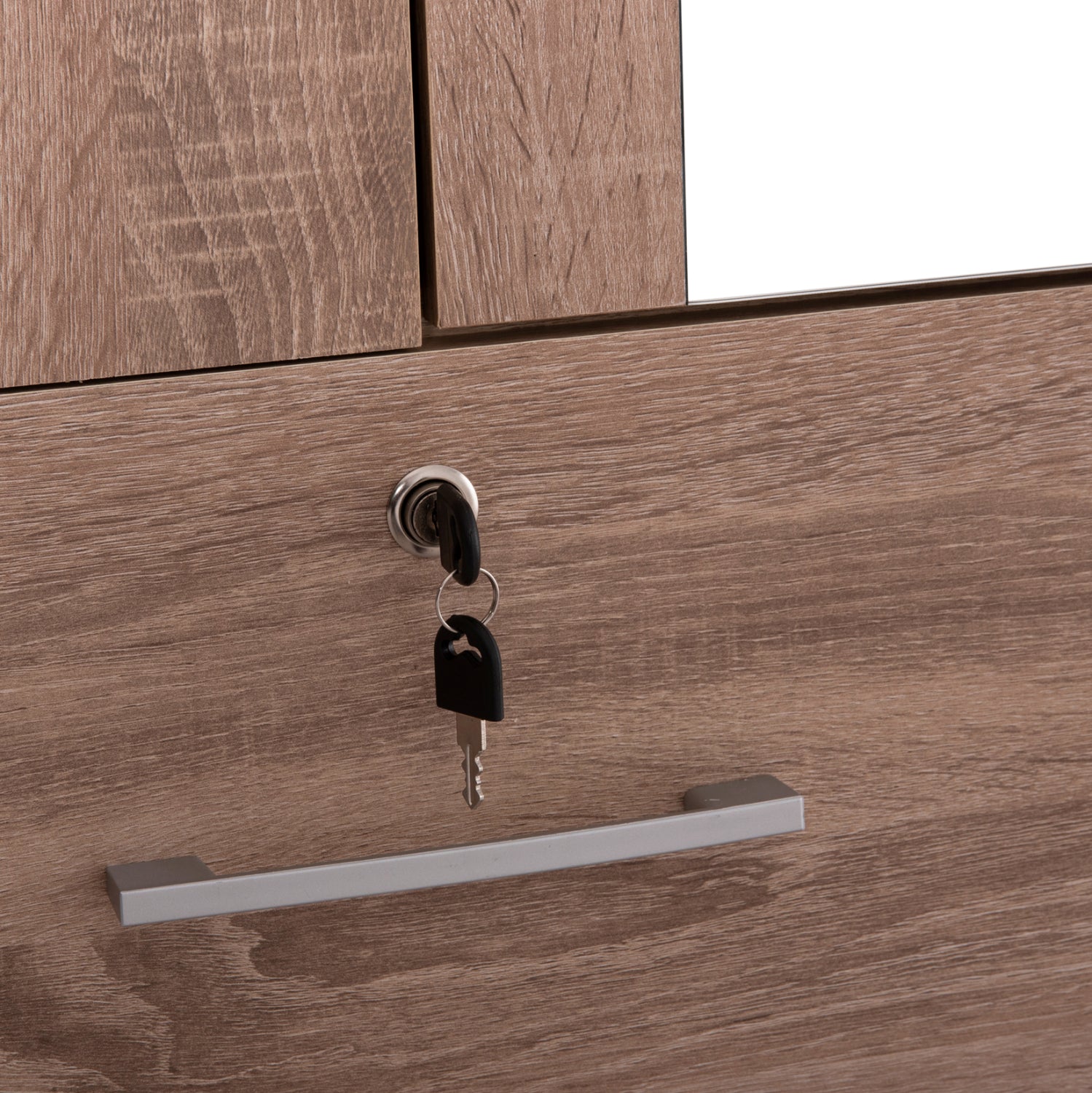 Гардероб с огледало и чекмеджета Jarry сонома цвят  119x48x183см