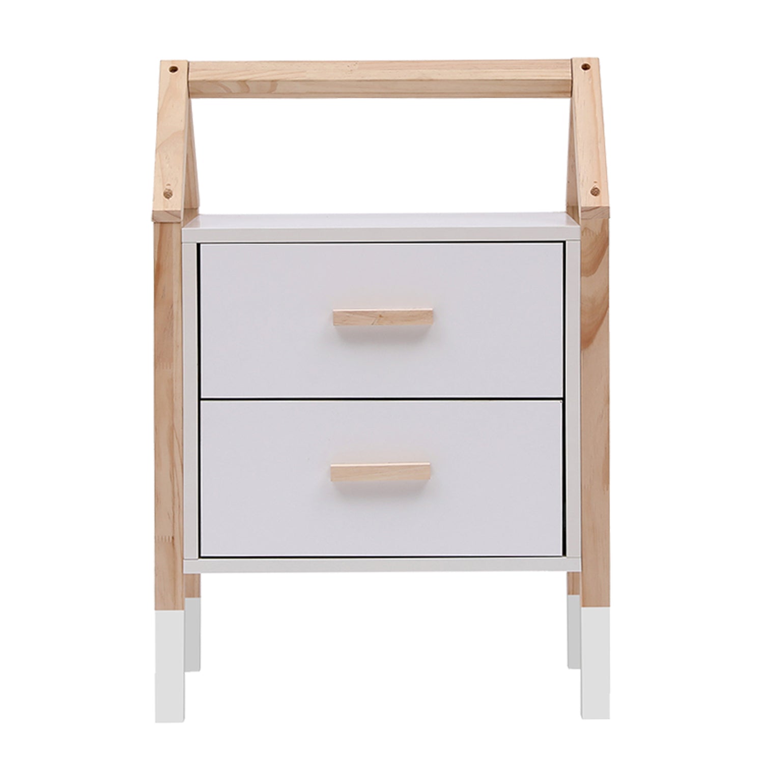 Детско нощно шкафче PEPE бял-естествен цвят 46x30x67см