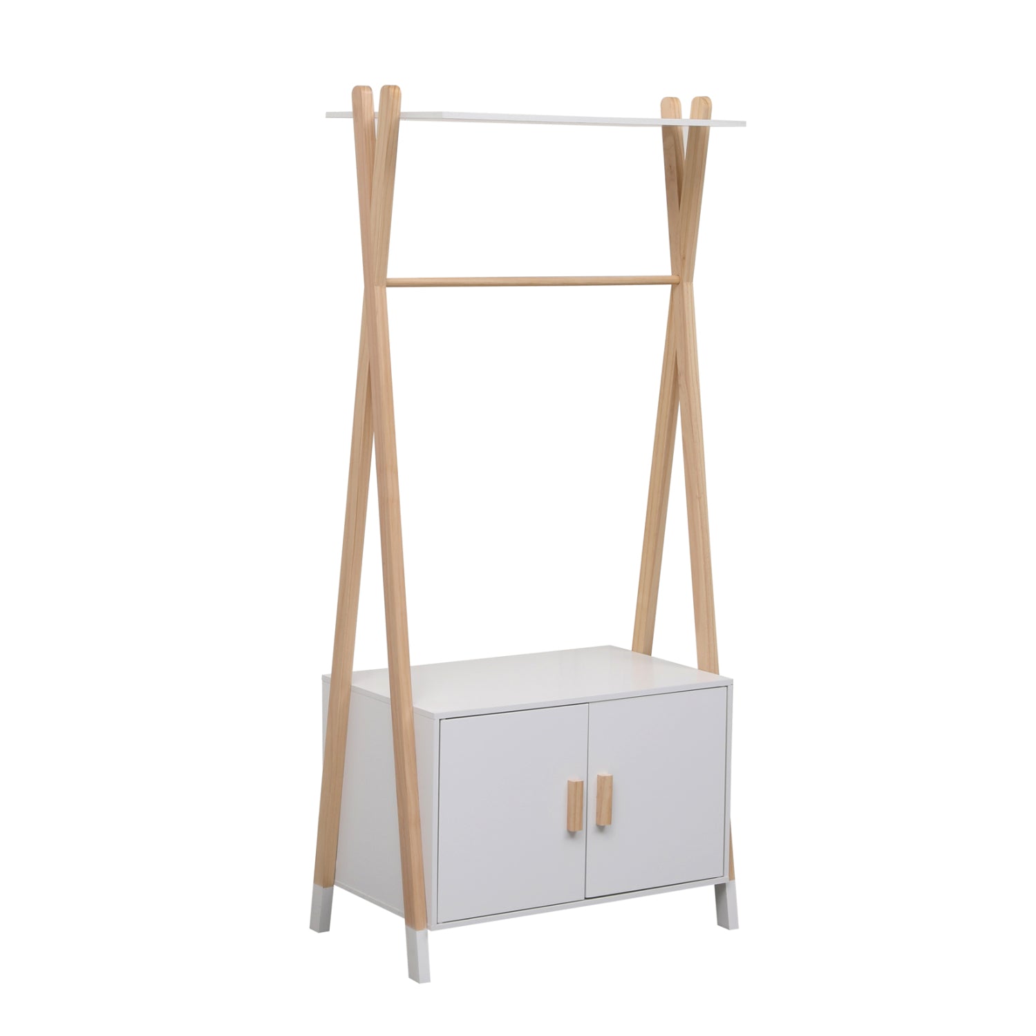 Закачалка за детска стая PASCHAL-цвят бял-натурал 76x44x170см