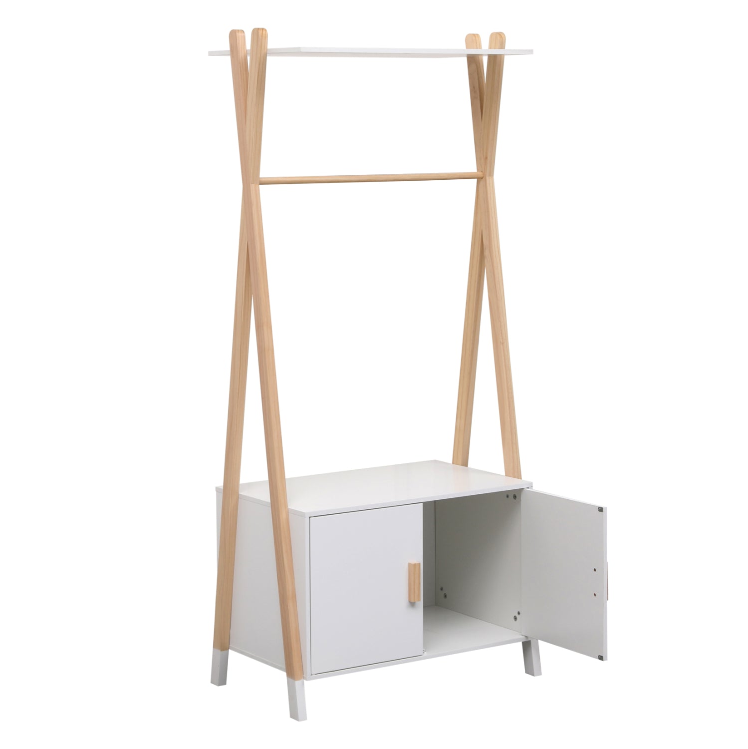 Закачалка за детска стая PASCHAL-цвят бял-натурал 76x44x170см
