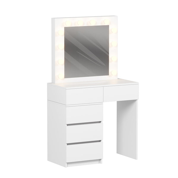 Тоалетка BEYON с led осветление и чекмеджета/ меламин в бяло 80x40x140см