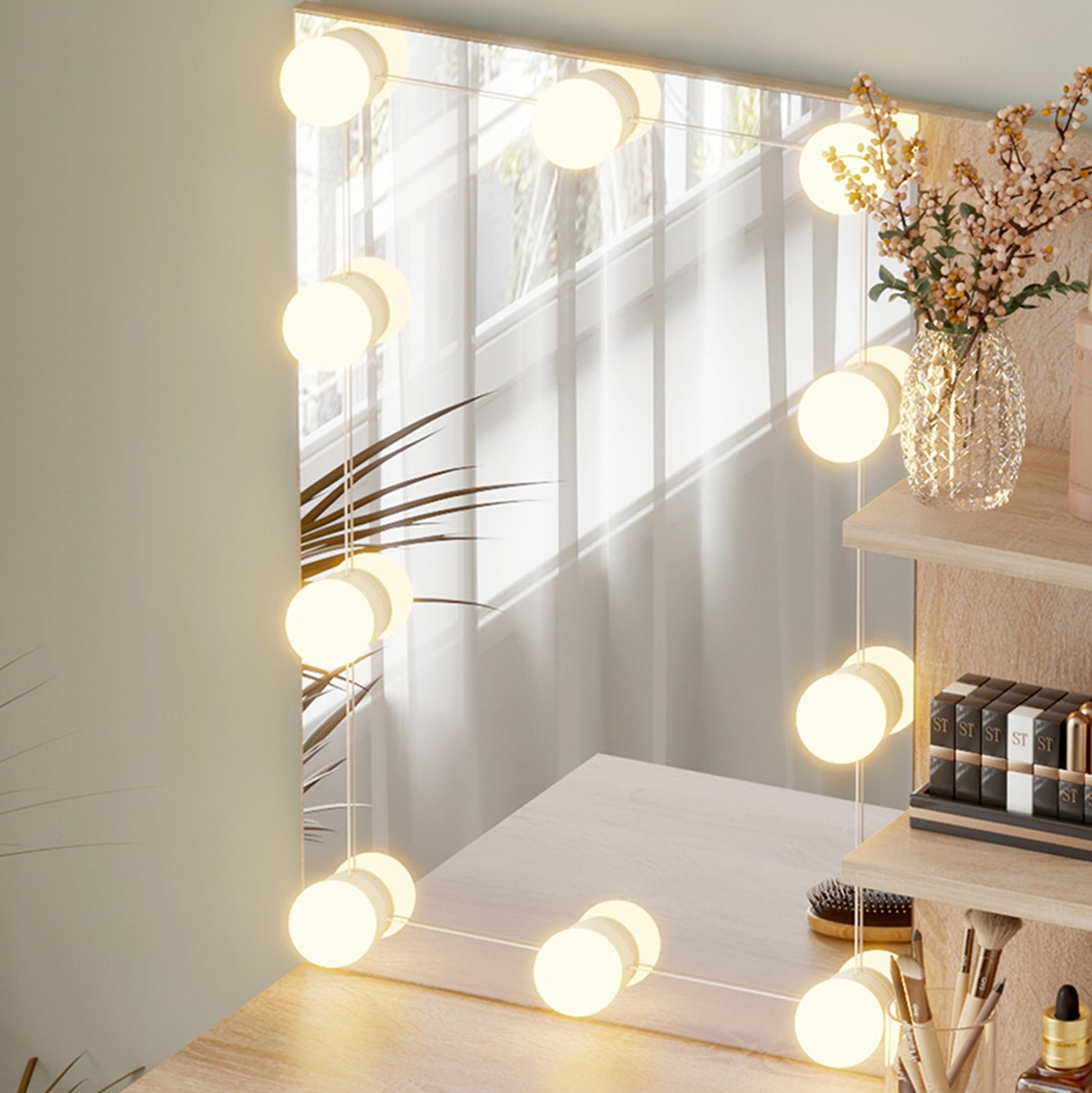 Тоалетка лара ii с led светлиницвят сонама