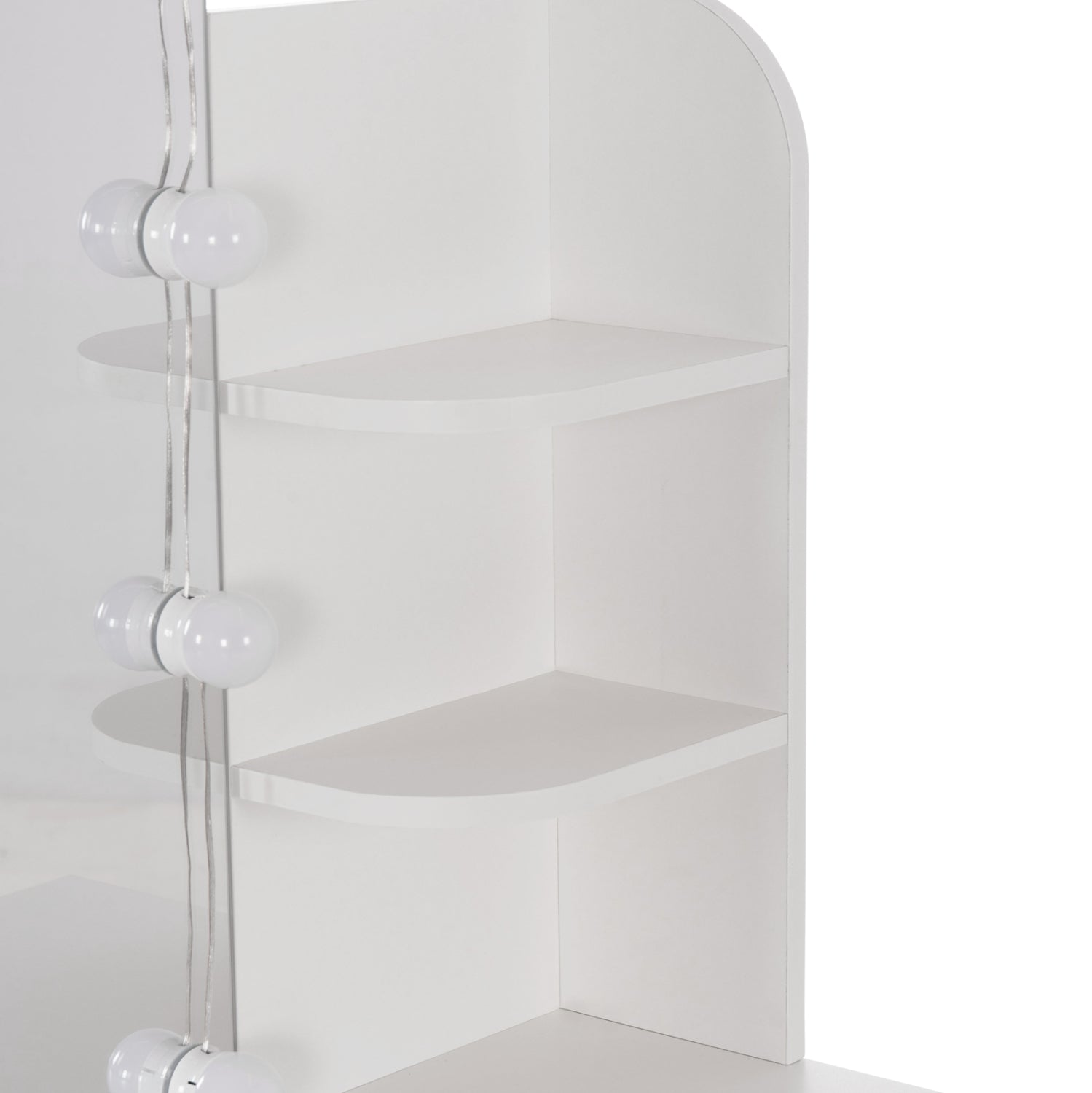 Тоалетка с led осветление-рафтове-чекмеджета lauryn white 108x40x140КГ