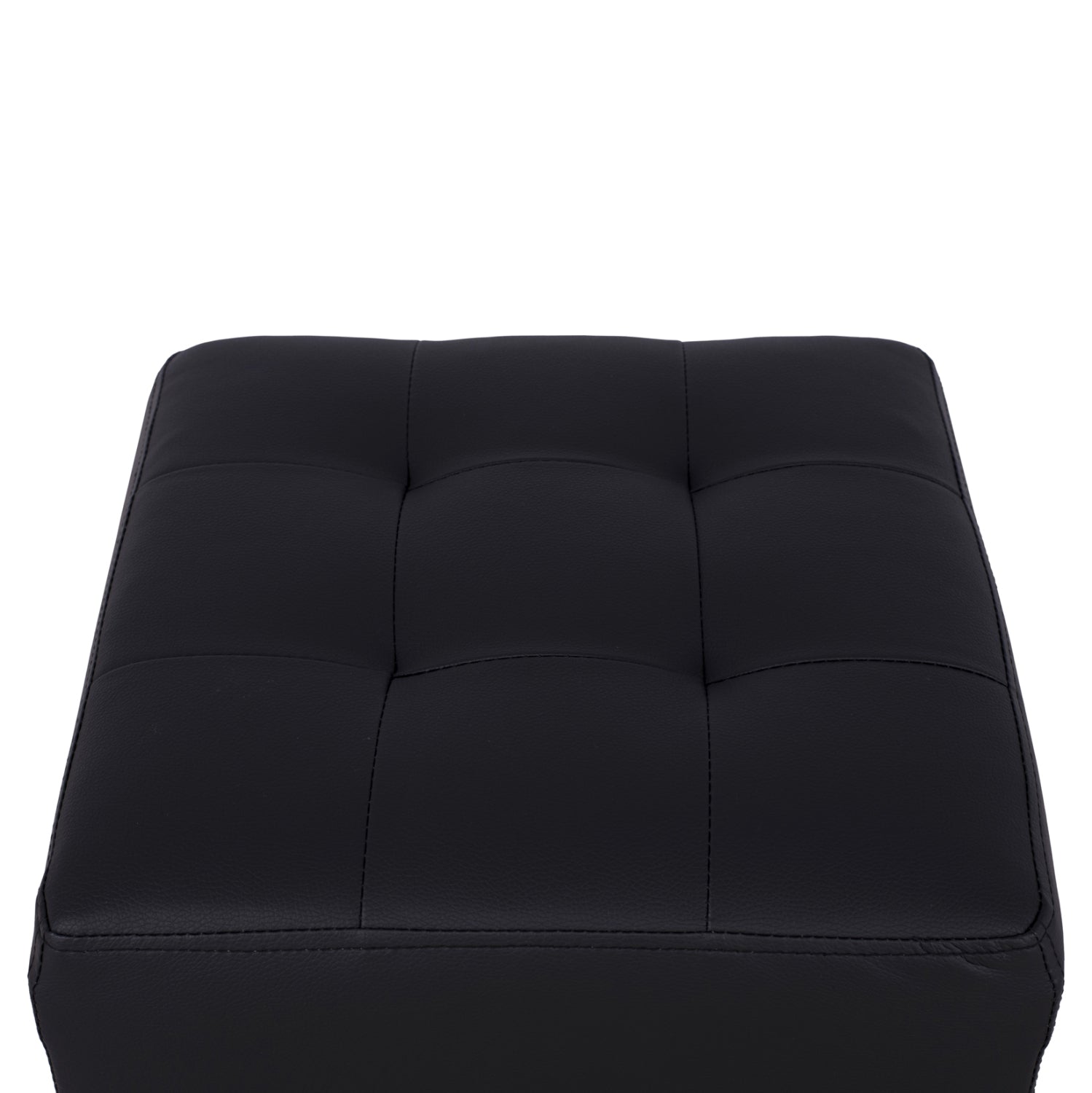 Пънк черна pu табуретка 37x37x35см.